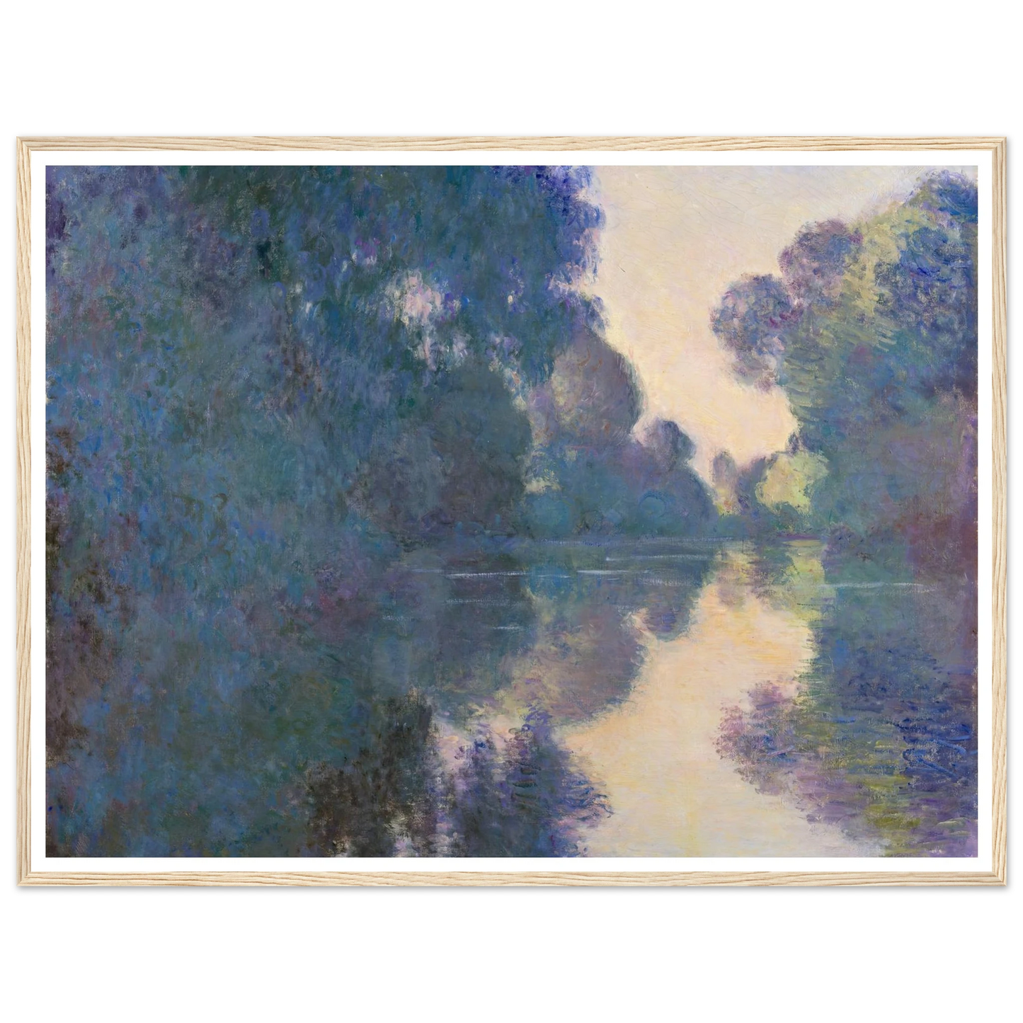 Morning on the Seine near Giverny (1897) Art Print | Claude Monet - Framed Poster - 30x40 cm / 12x16″ - Black frame
