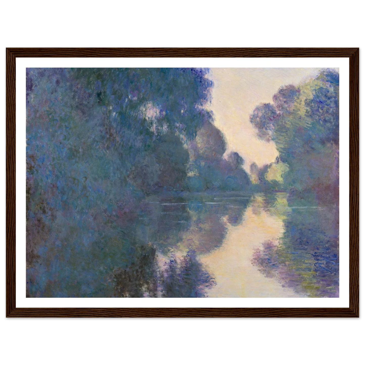Morning on the Seine near Giverny (1897) Art Print | Claude Monet - Framed Poster - 30x40 cm / 12x16″ - Black frame