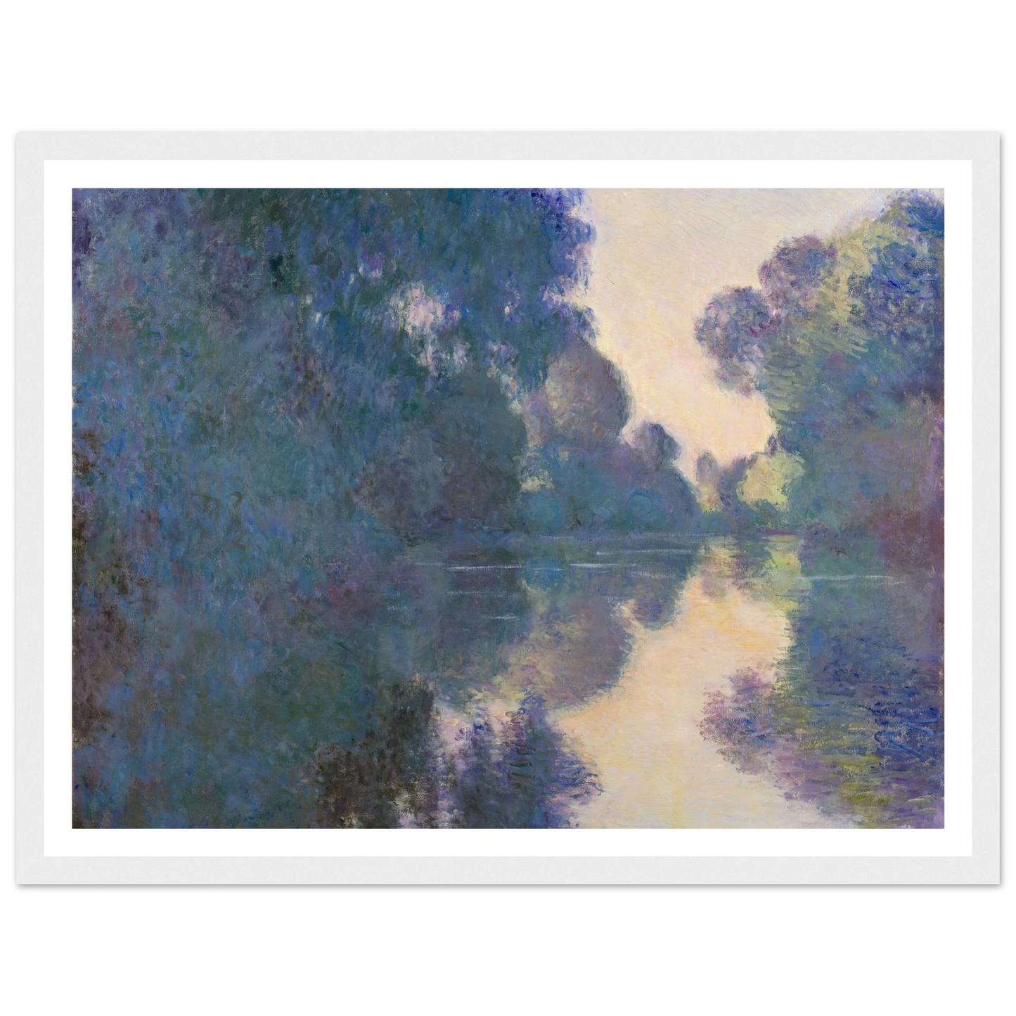 Morning on the Seine near Giverny (1897) Art Print | Claude Monet - Framed Poster - 30x40 cm / 12x16″ - Black frame