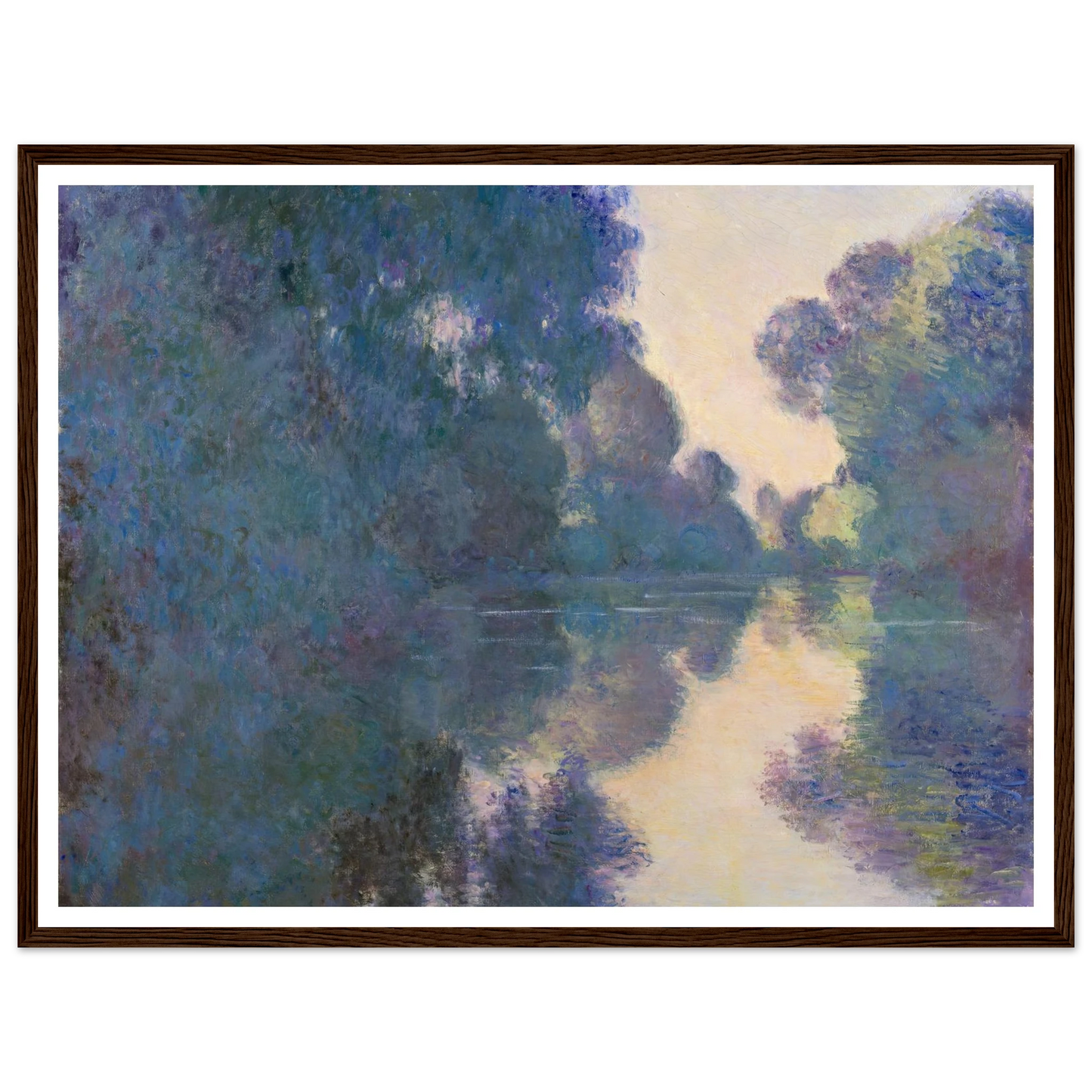 Morning on the Seine near Giverny (1897) Art Print | Claude Monet - Framed Poster - 30x40 cm / 12x16″ - Black frame