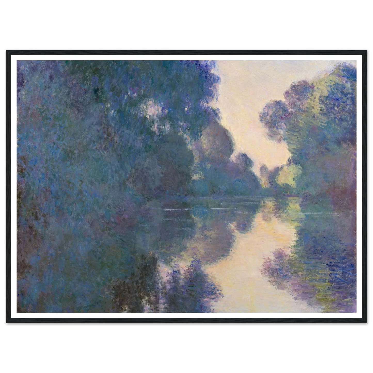 Morning on the Seine near Giverny (1897) Art Print | Claude Monet - Framed Poster - 30x40 cm / 12x16″ - Black frame