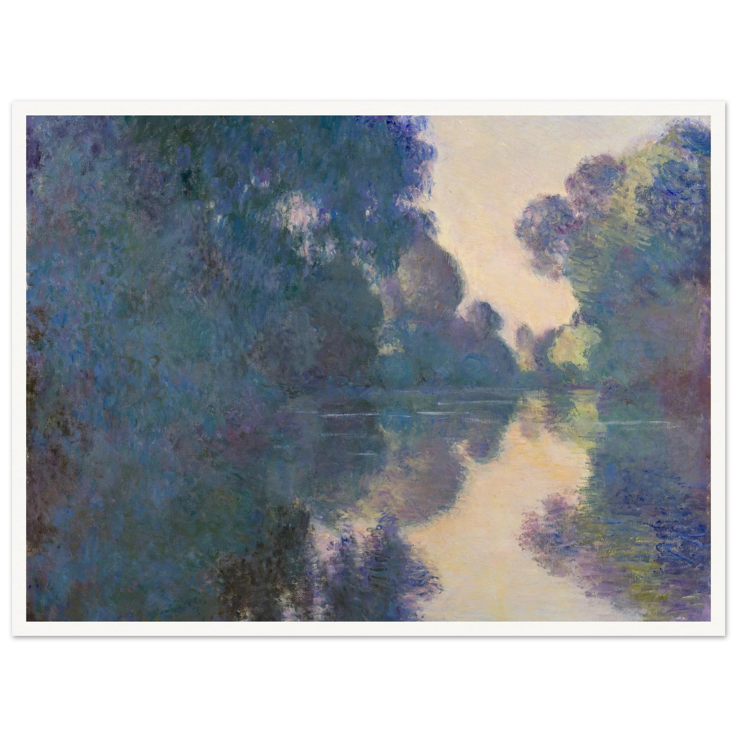 Morning on the Seine near Giverny (1897) Art Print | Claude Monet - Framed Poster - 30x40 cm / 12x16″ - Black frame