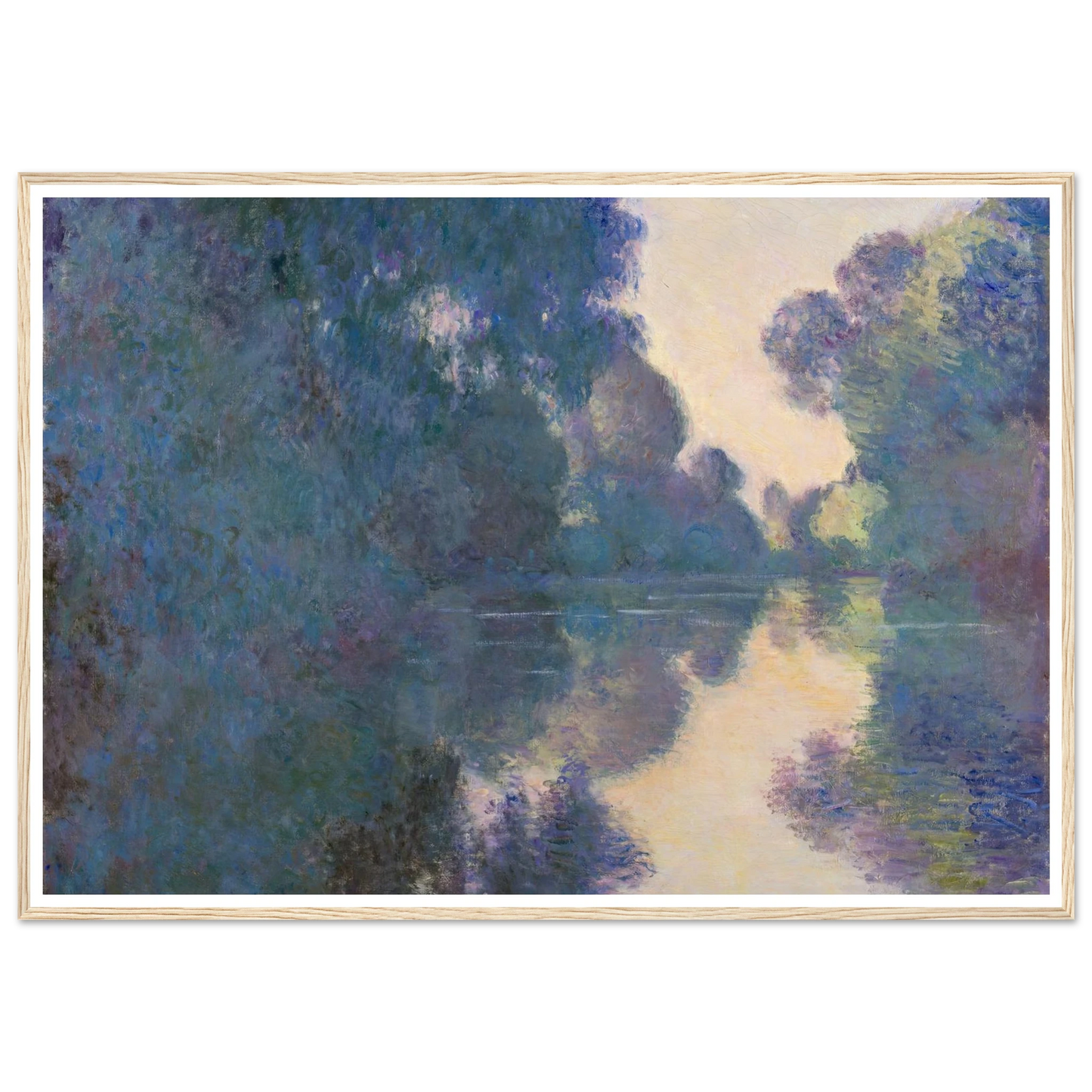 Morning on the Seine near Giverny (1897) Art Print | Claude Monet - Framed Poster - 30x40 cm / 12x16″ - Black frame