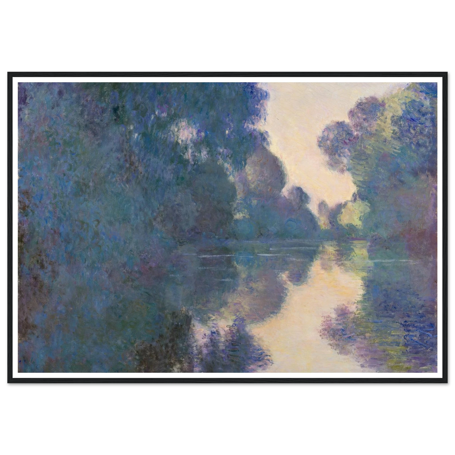 Morning on the Seine near Giverny (1897) Art Print | Claude Monet - Framed Poster - 30x40 cm / 12x16″ - Black frame