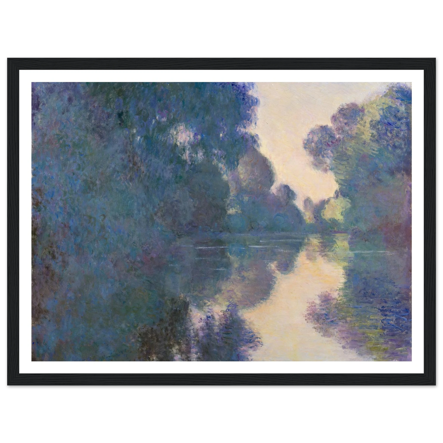 Morning on the Seine near Giverny (1897) Art Print | Claude Monet - Framed Poster - 30x40 cm / 12x16″ - Black frame