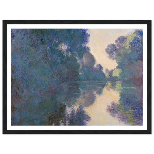 Morning on the Seine near Giverny (1897) Art Print | Claude Monet - Framed Poster - 30x40 cm / 12x16″ - Black frame