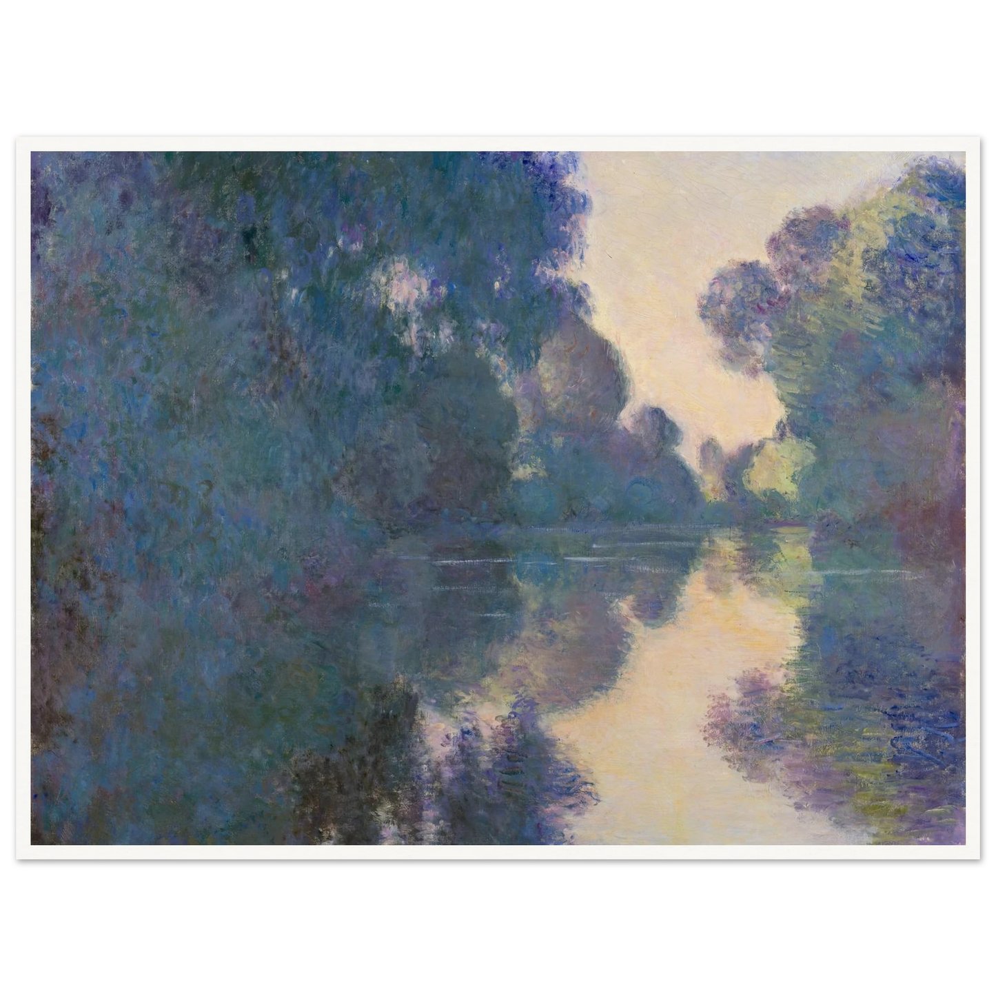 Morning on the Seine near Giverny (1897) Art Print | Claude Monet - Framed Poster - 30x40 cm / 12x16″ - Black frame