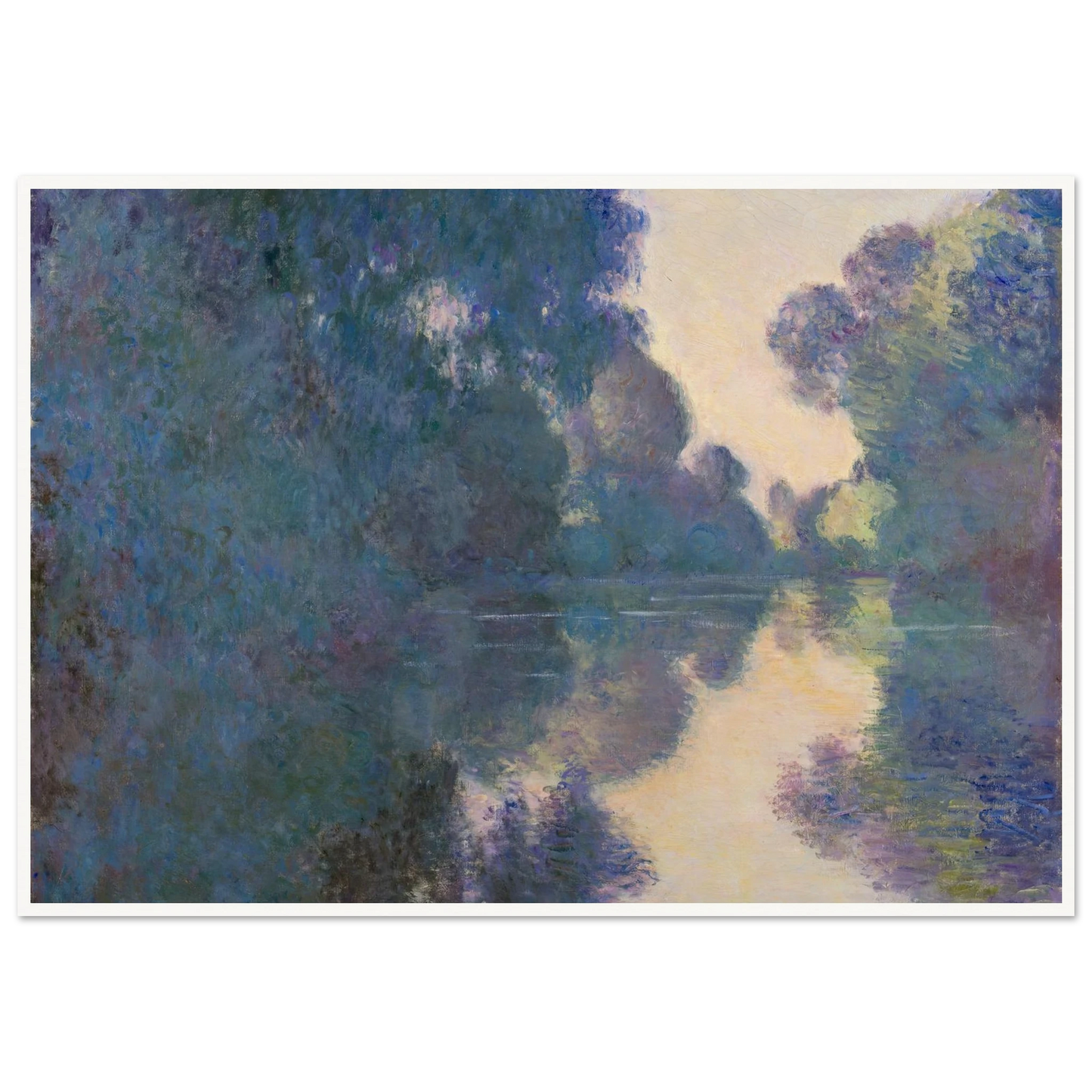 Morning on the Seine near Giverny (1897) Art Print | Claude Monet - Framed Poster - 30x40 cm / 12x16″ - Black frame