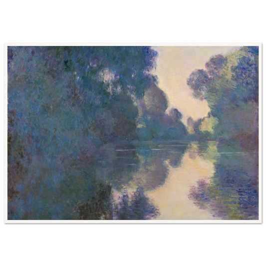 Morning on the Seine near Giverny (1897) Art Print | Claude Monet - Framed Poster - 30x40 cm / 12x16″ - Black frame