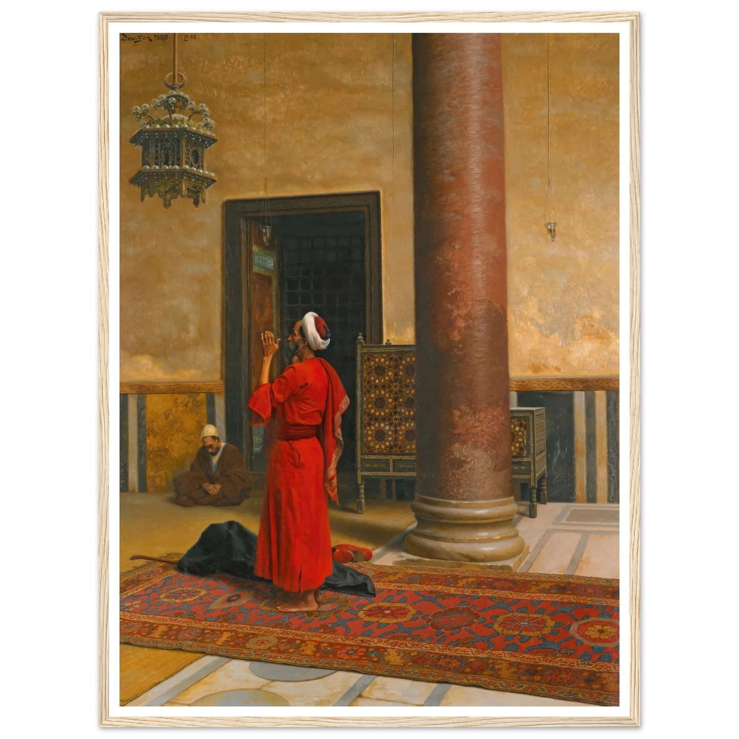 Morning Prayers (1902) Art Print | Ludwig Deutsch - Framed Poster - 30x40 cm / 12x16″ - Black frame