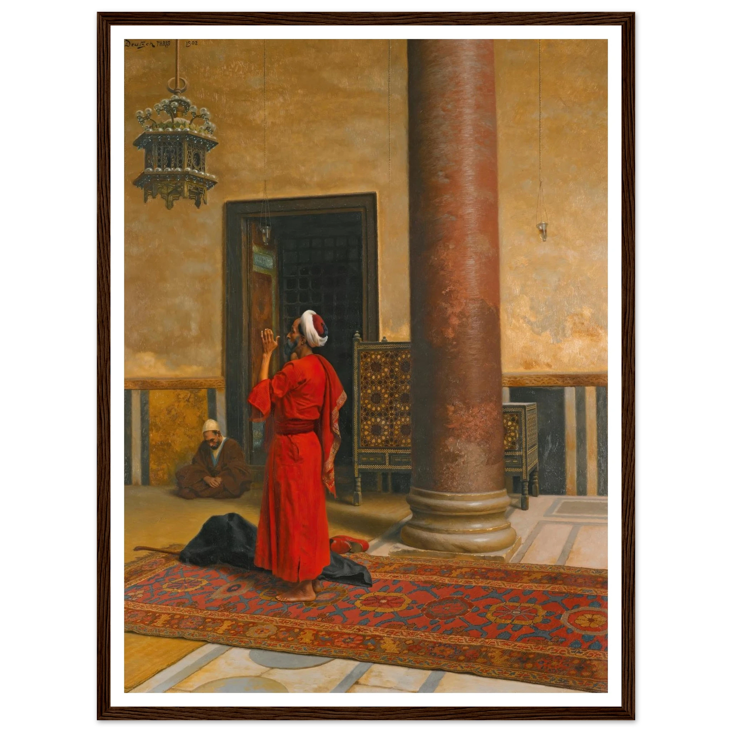 Morning Prayers (1902) Art Print | Ludwig Deutsch - Framed Poster - 30x40 cm / 12x16″ - Black frame