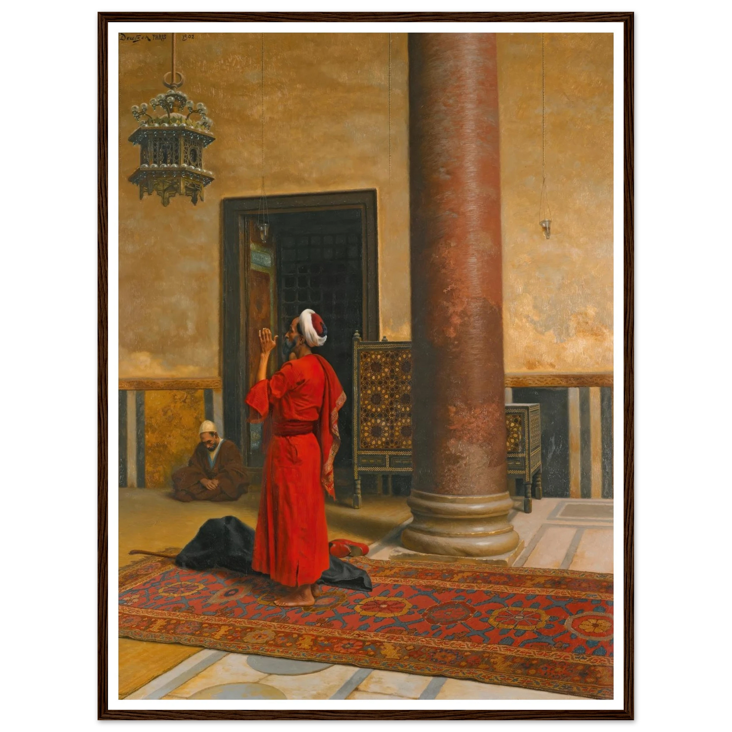 Morning Prayers (1902) Art Print | Ludwig Deutsch - Framed Poster - 30x40 cm / 12x16″ - Black frame