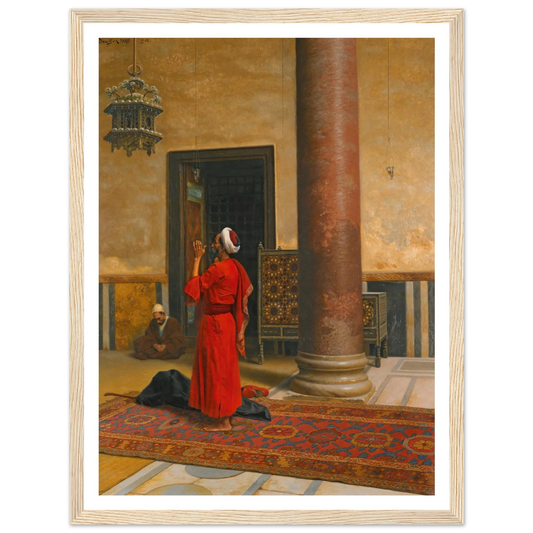 Morning Prayers (1902) Art Print | Ludwig Deutsch - Framed Poster - 30x40 cm / 12x16″ - Black frame