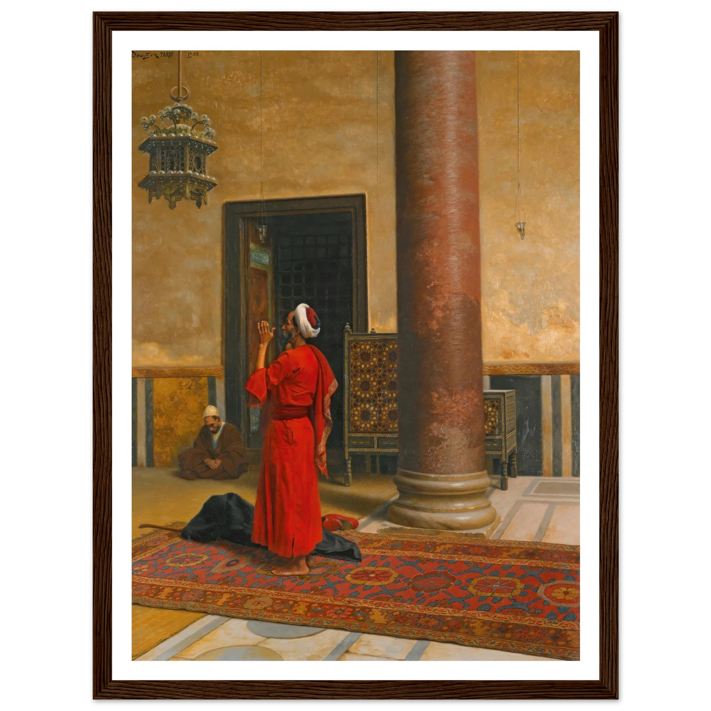 Morning Prayers (1902) Art Print | Ludwig Deutsch - Framed Poster - 30x40 cm / 12x16″ - Black frame