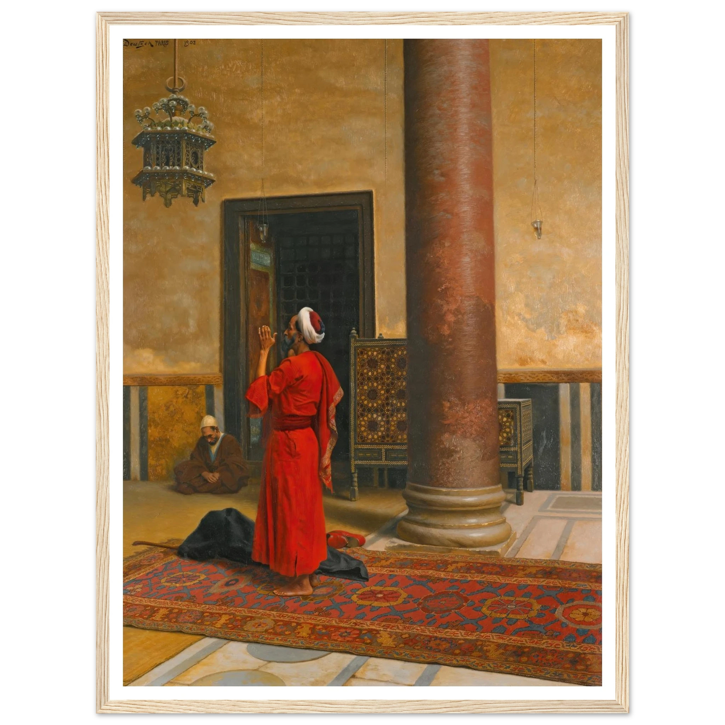 Morning Prayers (1902) Art Print | Ludwig Deutsch - Framed Poster - 30x40 cm / 12x16″ - Black frame