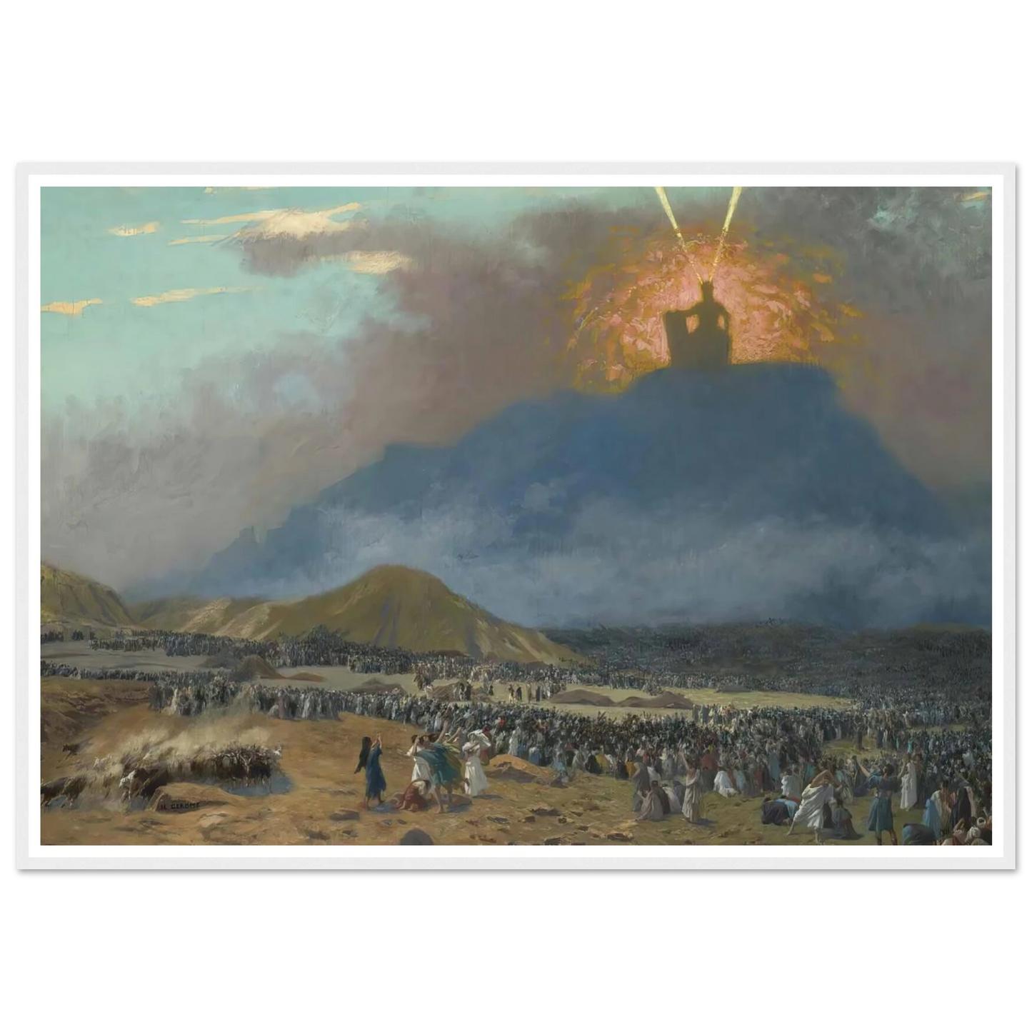 Moses On Mount Sinai Art Print | Jean Leon Gerome - Framed Poster - 30x40 cm / 12x16″ - Black frame