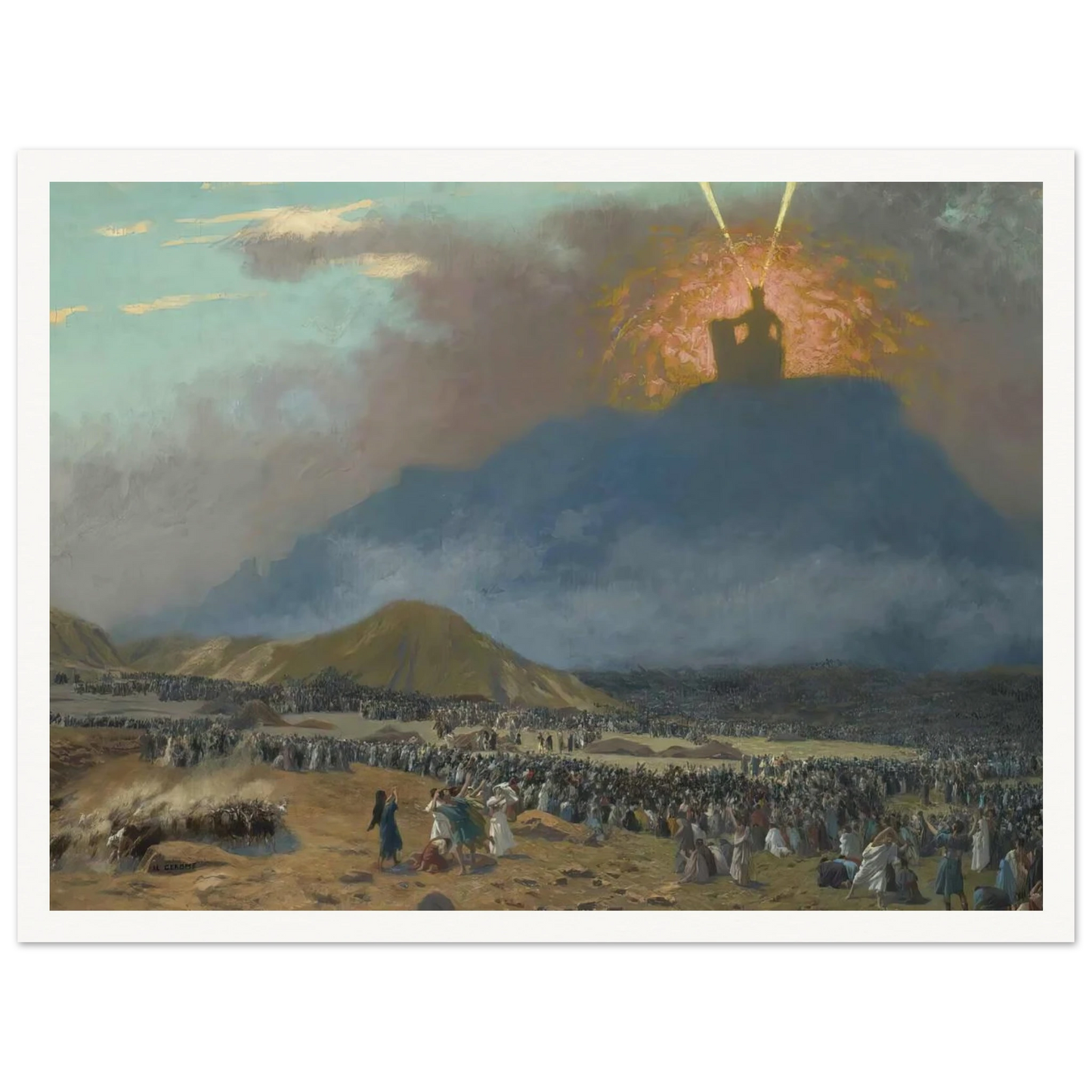 Moses On Mount Sinai Art Print | Jean Leon Gerome - Framed Poster - 30x40 cm / 12x16″ - Black frame
