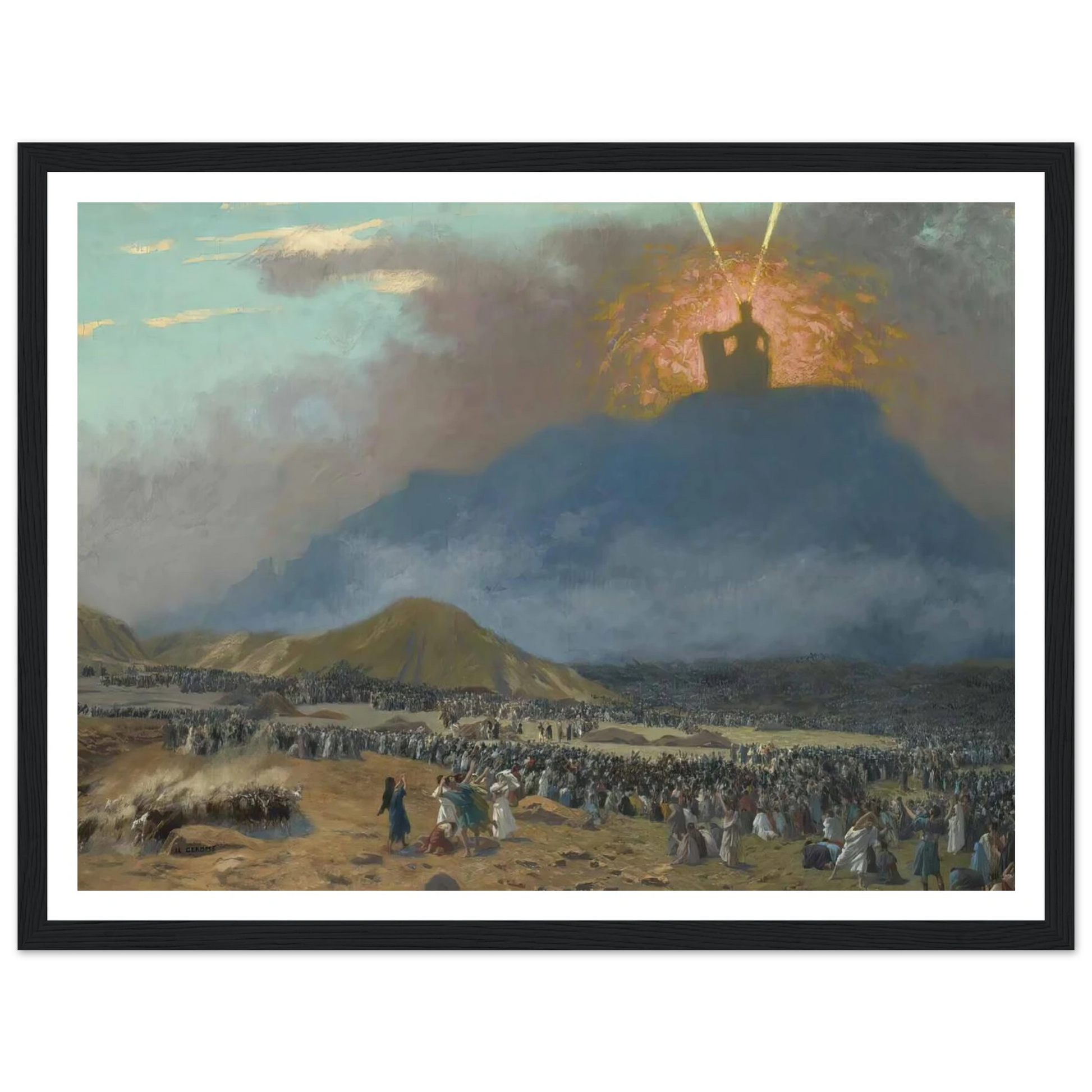 Moses On Mount Sinai Art Print | Jean Leon Gerome - Framed Poster - 30x40 cm / 12x16″ - Black frame