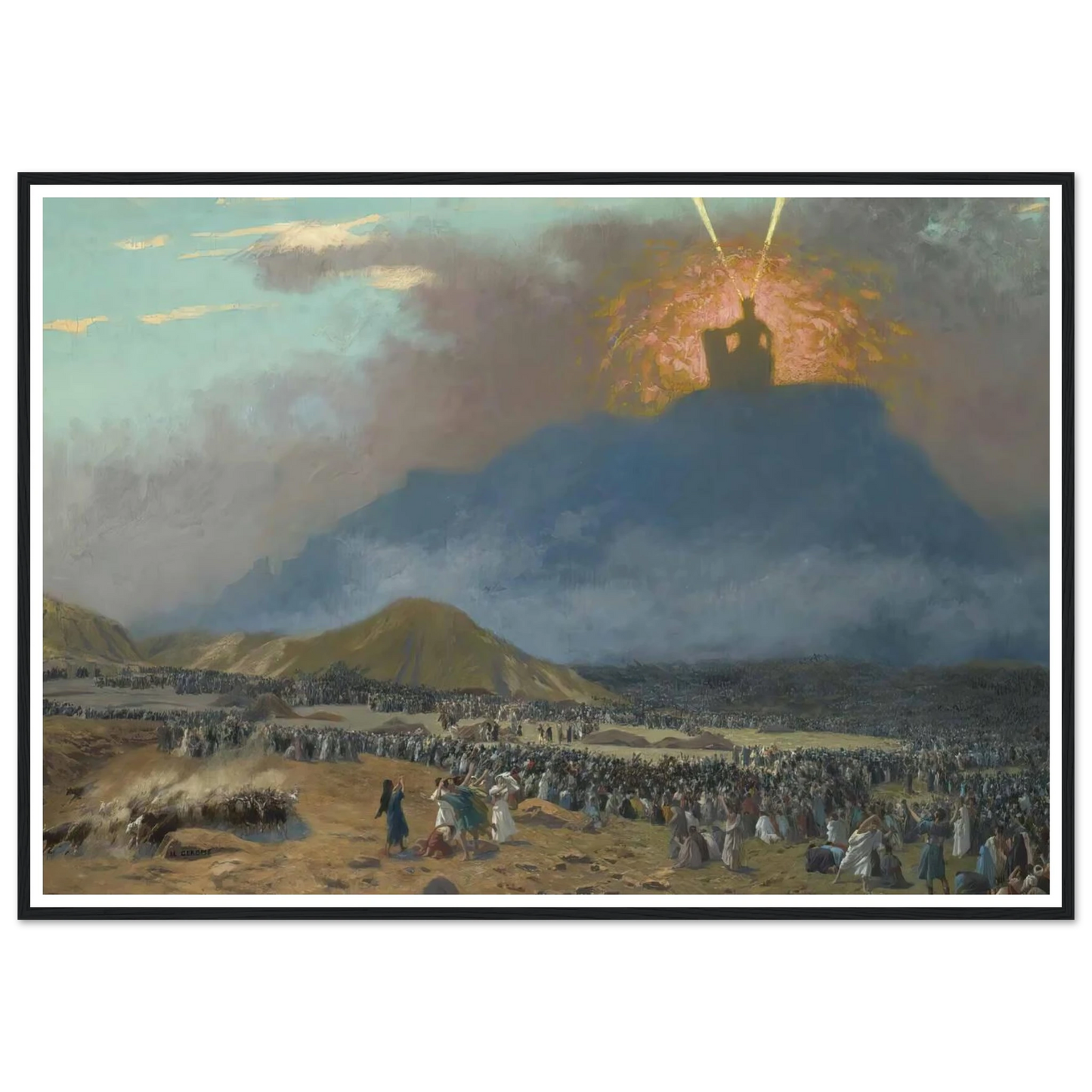 Moses On Mount Sinai Art Print | Jean Leon Gerome - Framed Poster - 30x40 cm / 12x16″ - Black frame