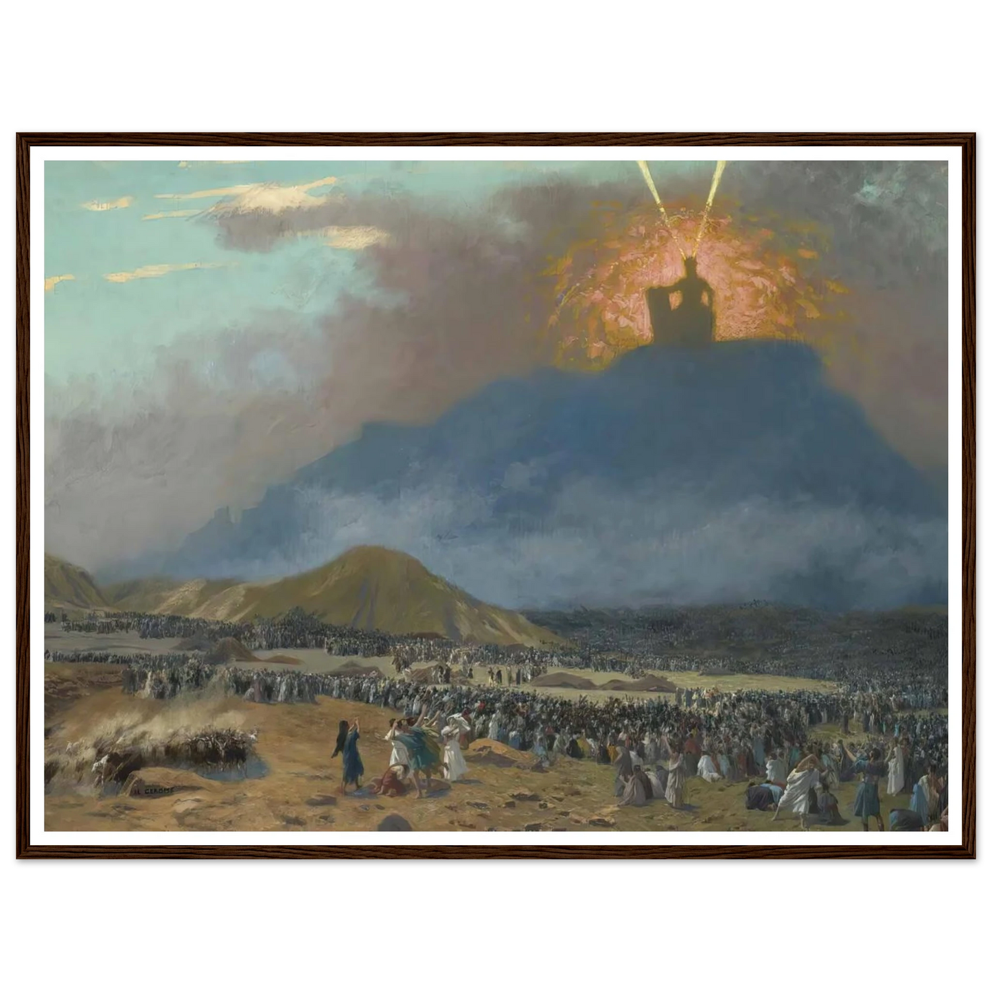 Moses On Mount Sinai Art Print | Jean Leon Gerome - Framed Poster - 30x40 cm / 12x16″ - Black frame