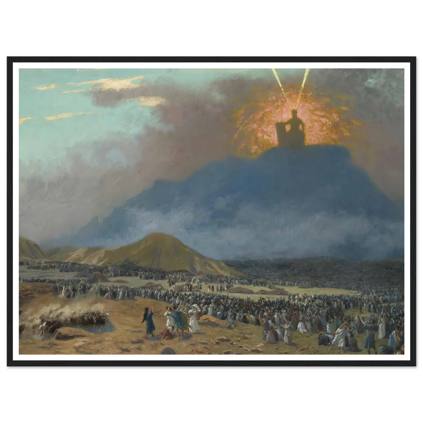 Moses On Mount Sinai Art Print | Jean Leon Gerome - Framed Poster - 30x40 cm / 12x16″ - Black frame