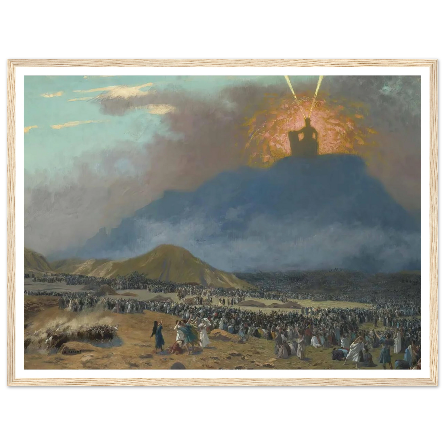 Moses On Mount Sinai Art Print | Jean Leon Gerome - Framed Poster - 30x40 cm / 12x16″ - Black frame