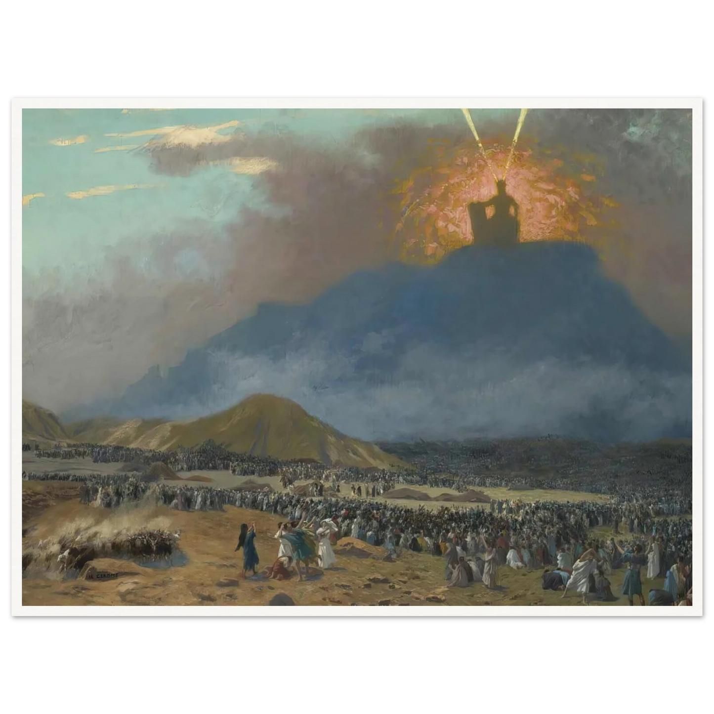 Moses On Mount Sinai Art Print | Jean Leon Gerome - Framed Poster - 30x40 cm / 12x16″ - Black frame