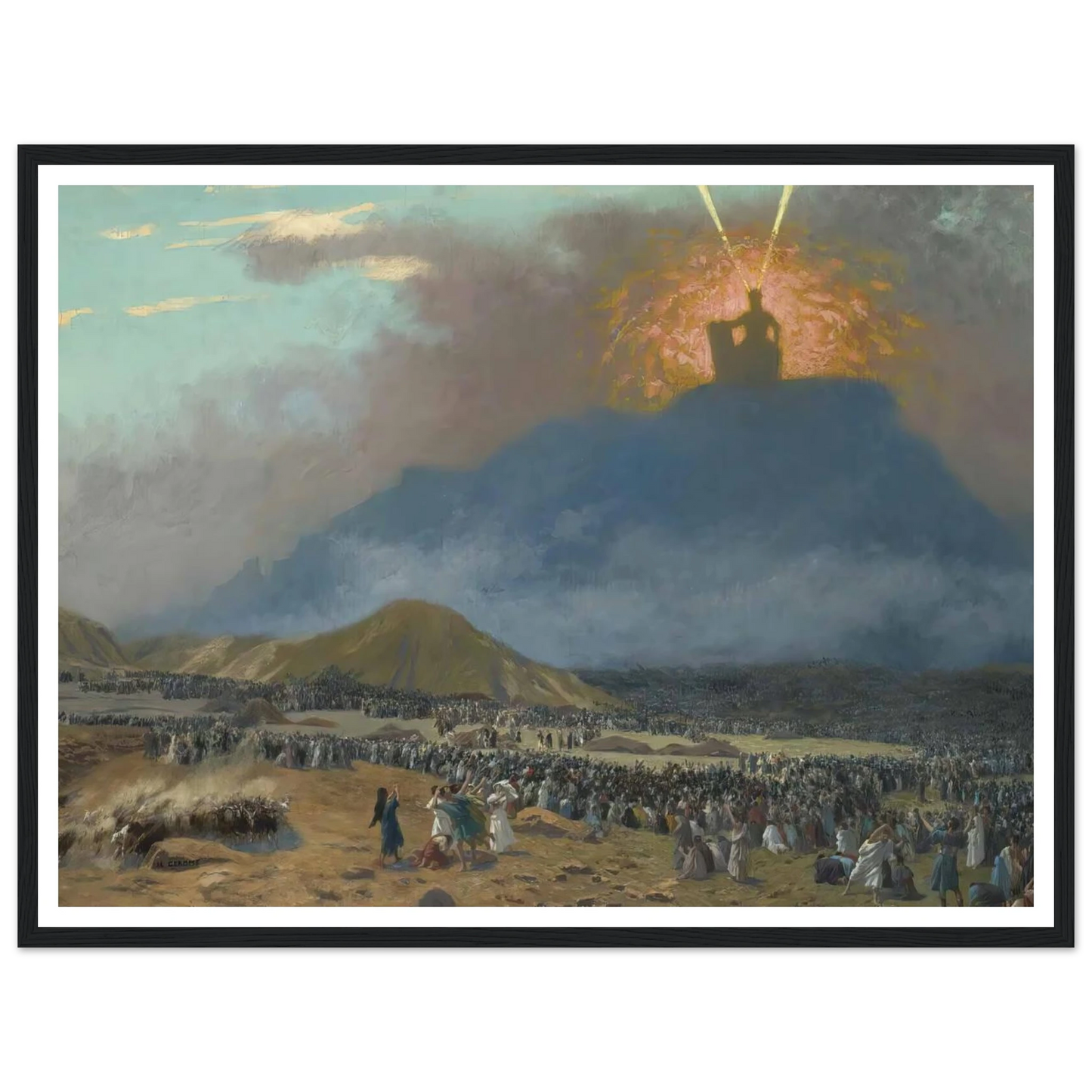 Moses On Mount Sinai Art Print | Jean Leon Gerome - Framed Poster - 30x40 cm / 12x16″ - Black frame