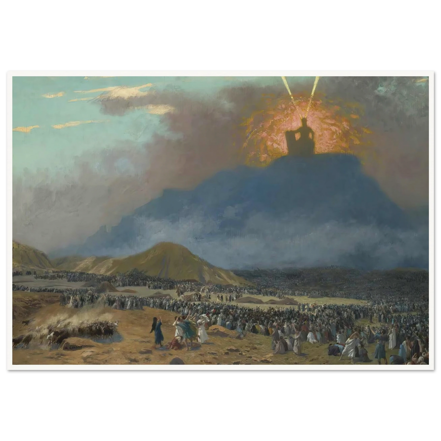 Moses On Mount Sinai Art Print | Jean Leon Gerome - Framed Poster - 30x40 cm / 12x16″ - Black frame