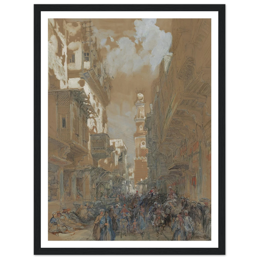 Mosque, El Mooristan, Cairo, Egypt (1838) Art Print | David Roberts - Framed Poster - 30x40 cm / 12x16″ - Black frame