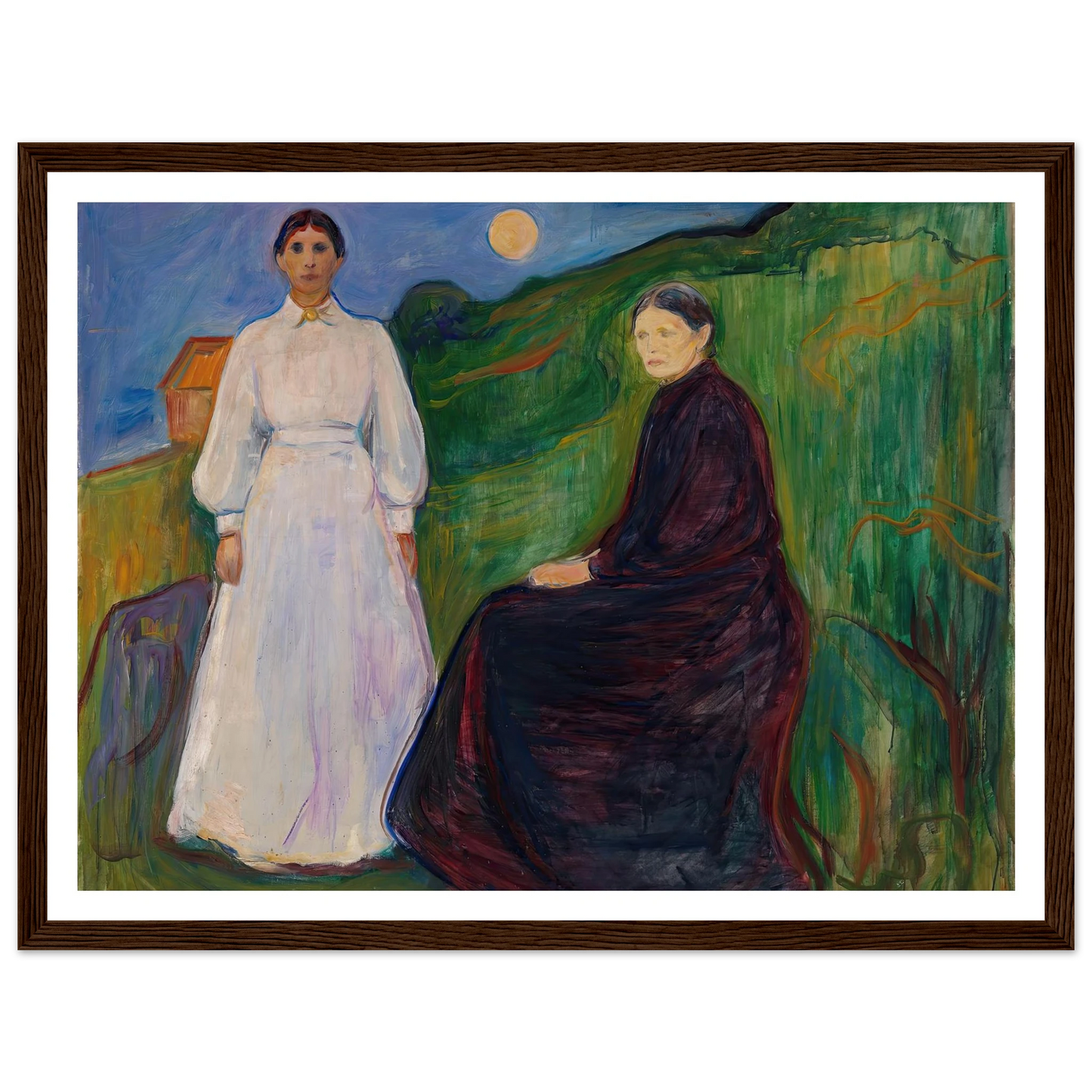 Mother and Daughter (1897 - 1899) Art Print | Edvard Munch - Framed Poster - 30x40 cm / 12x16″ - Black frame