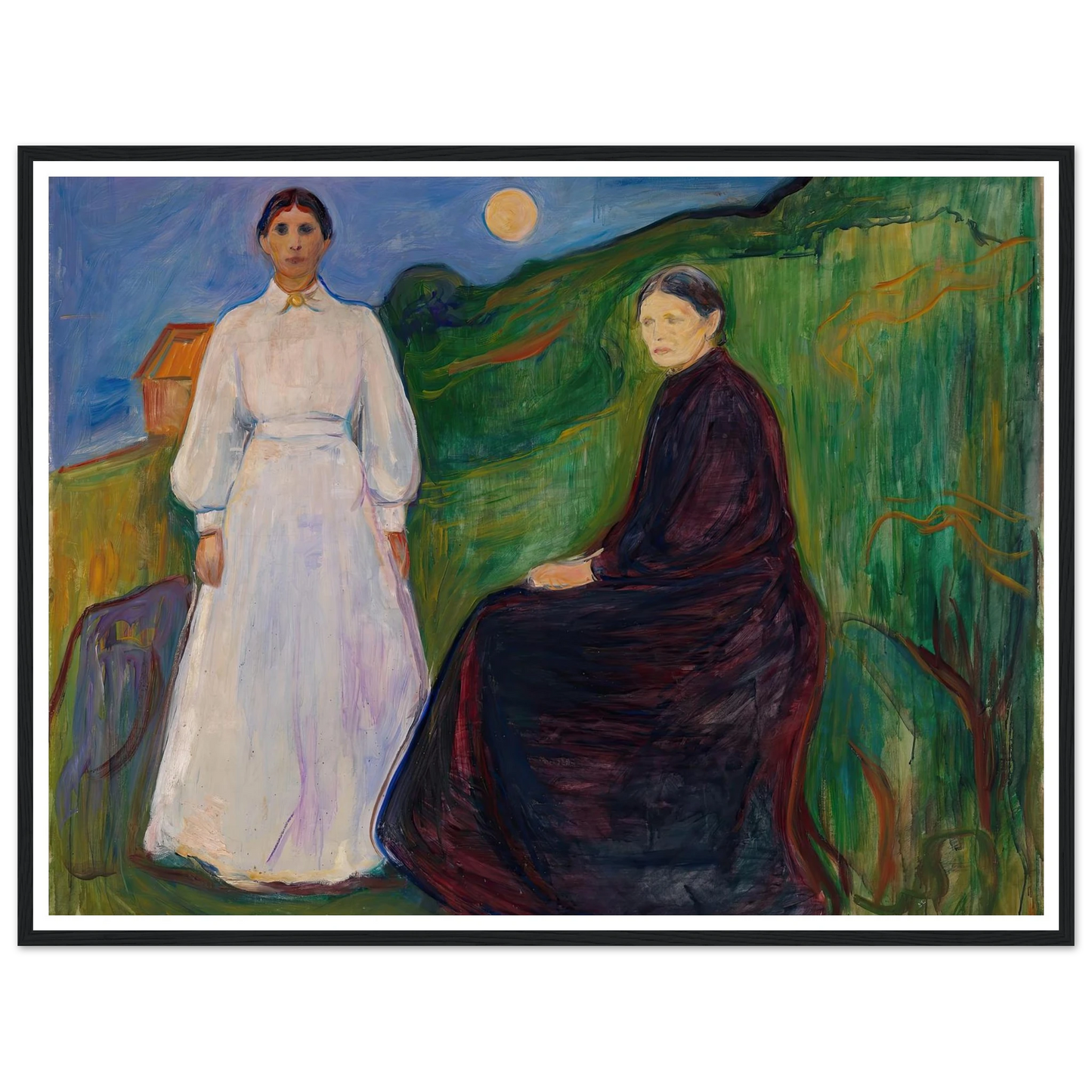 Mother and Daughter (1897 - 1899) Art Print | Edvard Munch - Framed Poster - 30x40 cm / 12x16″ - Black frame