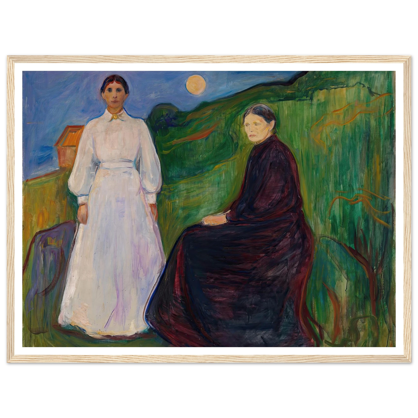 Mother and Daughter (1897 - 1899) Art Print | Edvard Munch - Framed Poster - 30x40 cm / 12x16″ - Black frame