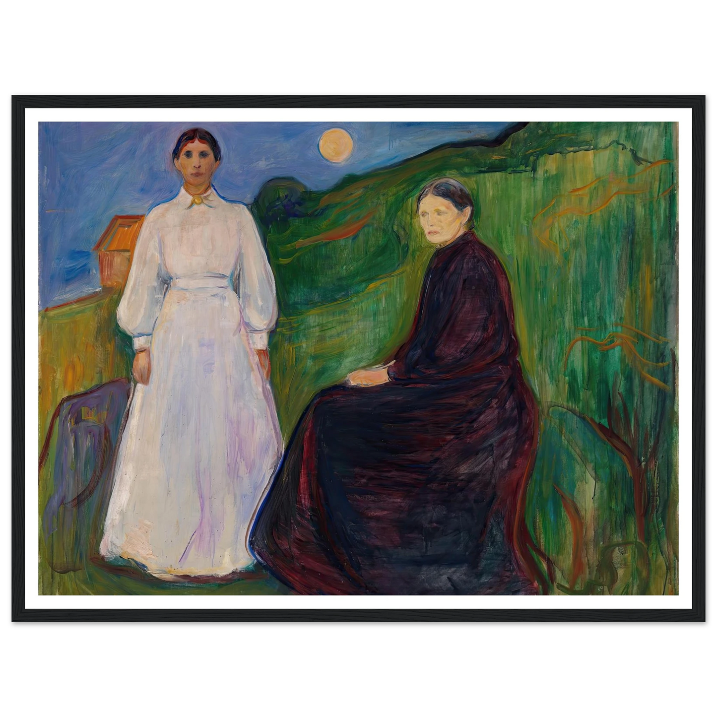 Mother and Daughter (1897 - 1899) Art Print | Edvard Munch - Framed Poster - 30x40 cm / 12x16″ - Black frame