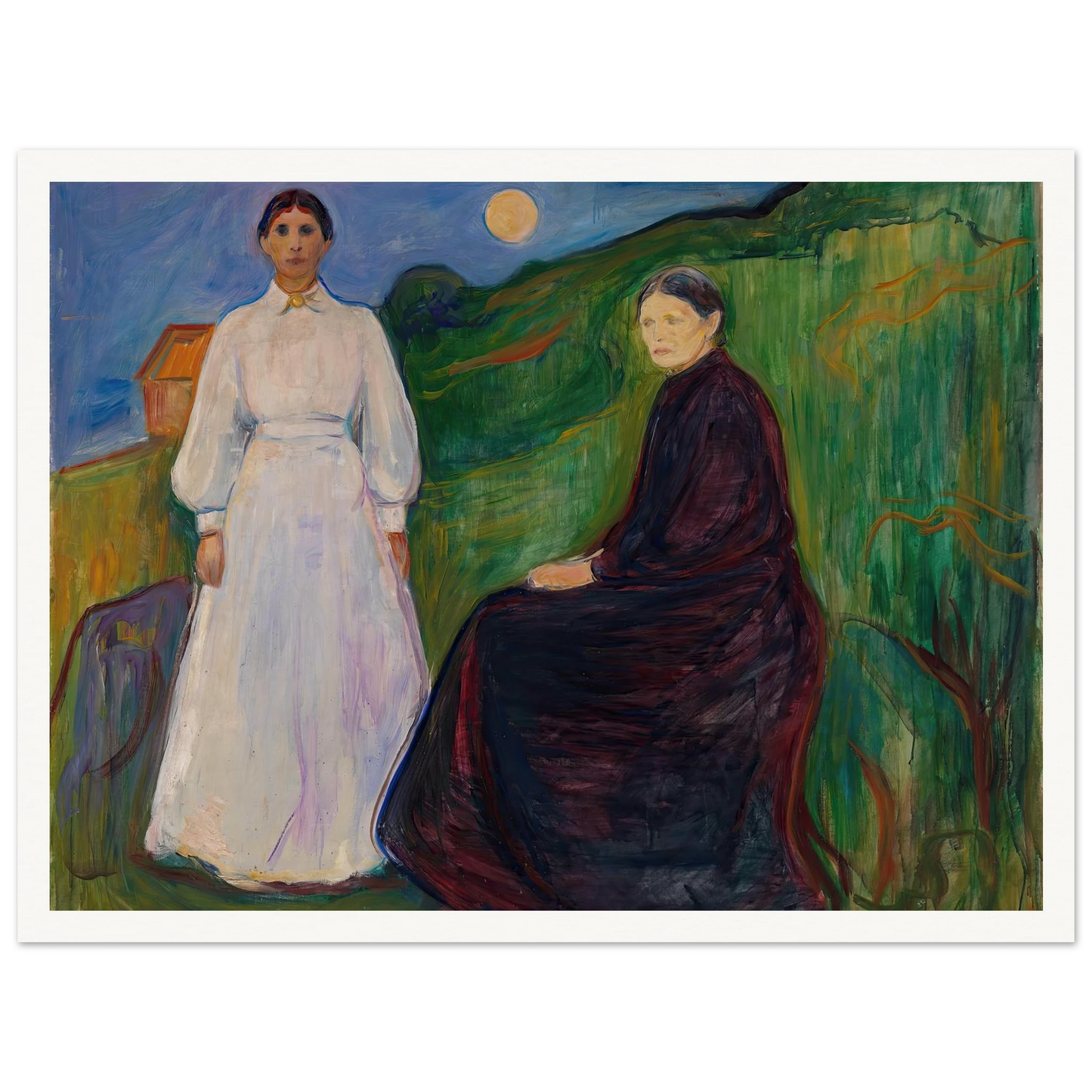 Mother and Daughter (1897 - 1899) Art Print | Edvard Munch - Framed Poster - 30x40 cm / 12x16″ - Black frame