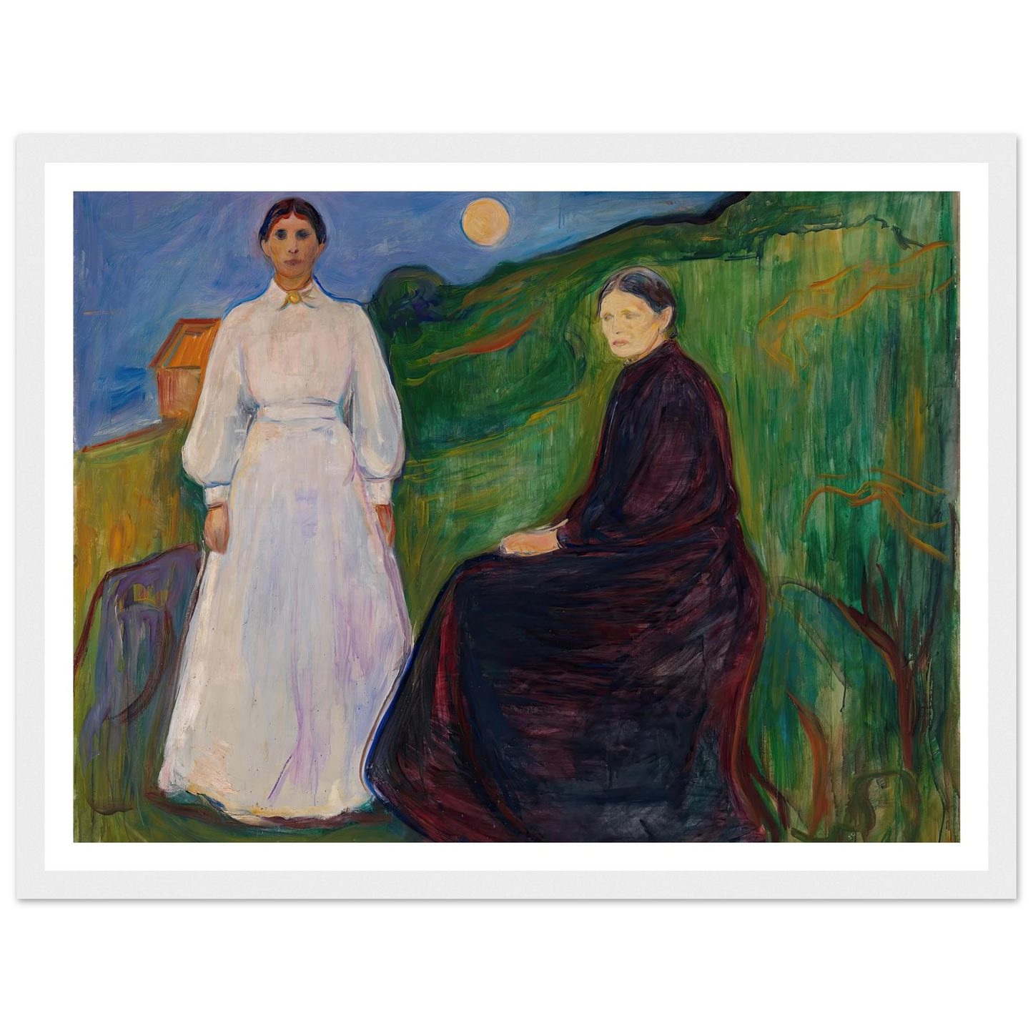Mother and Daughter (1897 - 1899) Art Print | Edvard Munch - Framed Poster - 30x40 cm / 12x16″ - Black frame
