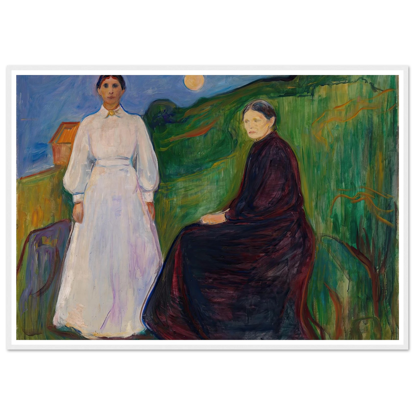 Mother and Daughter (1897 - 1899) Art Print | Edvard Munch - Framed Poster - 30x40 cm / 12x16″ - Black frame