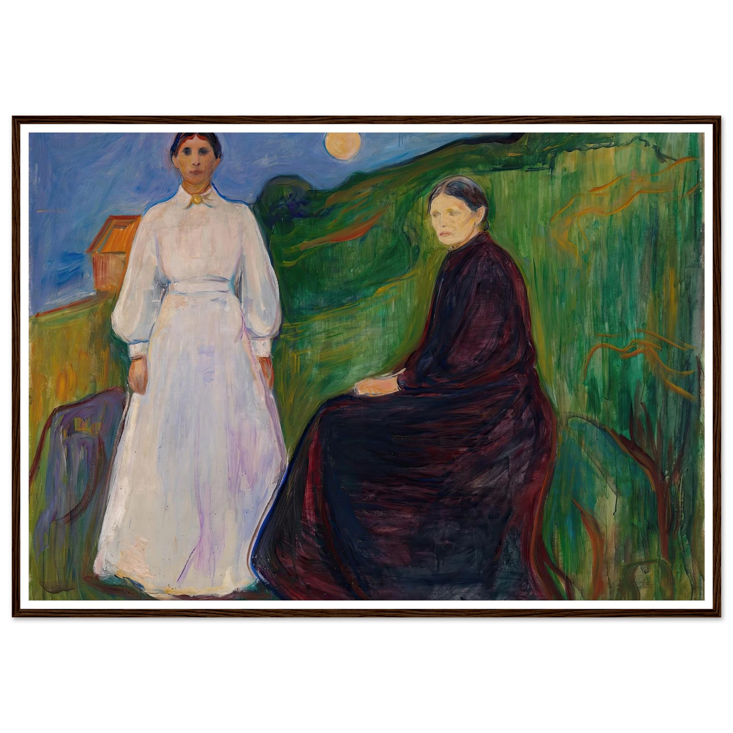 Mother and Daughter (1897 - 1899) Art Print | Edvard Munch - Framed Poster - 30x40 cm / 12x16″ - Black frame