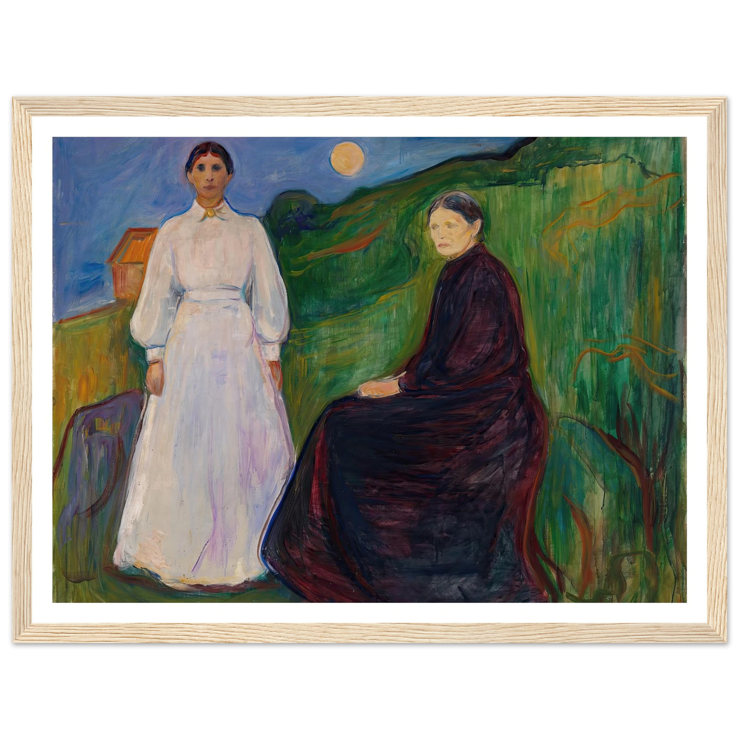 Mother and Daughter (1897 - 1899) Art Print | Edvard Munch - Framed Poster - 30x40 cm / 12x16″ - Black frame