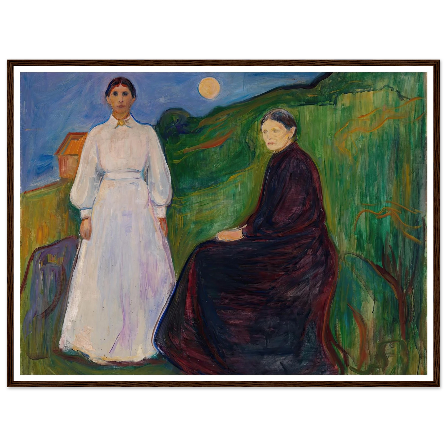 Mother and Daughter (1897 - 1899) Art Print | Edvard Munch - Framed Poster - 30x40 cm / 12x16″ - Black frame