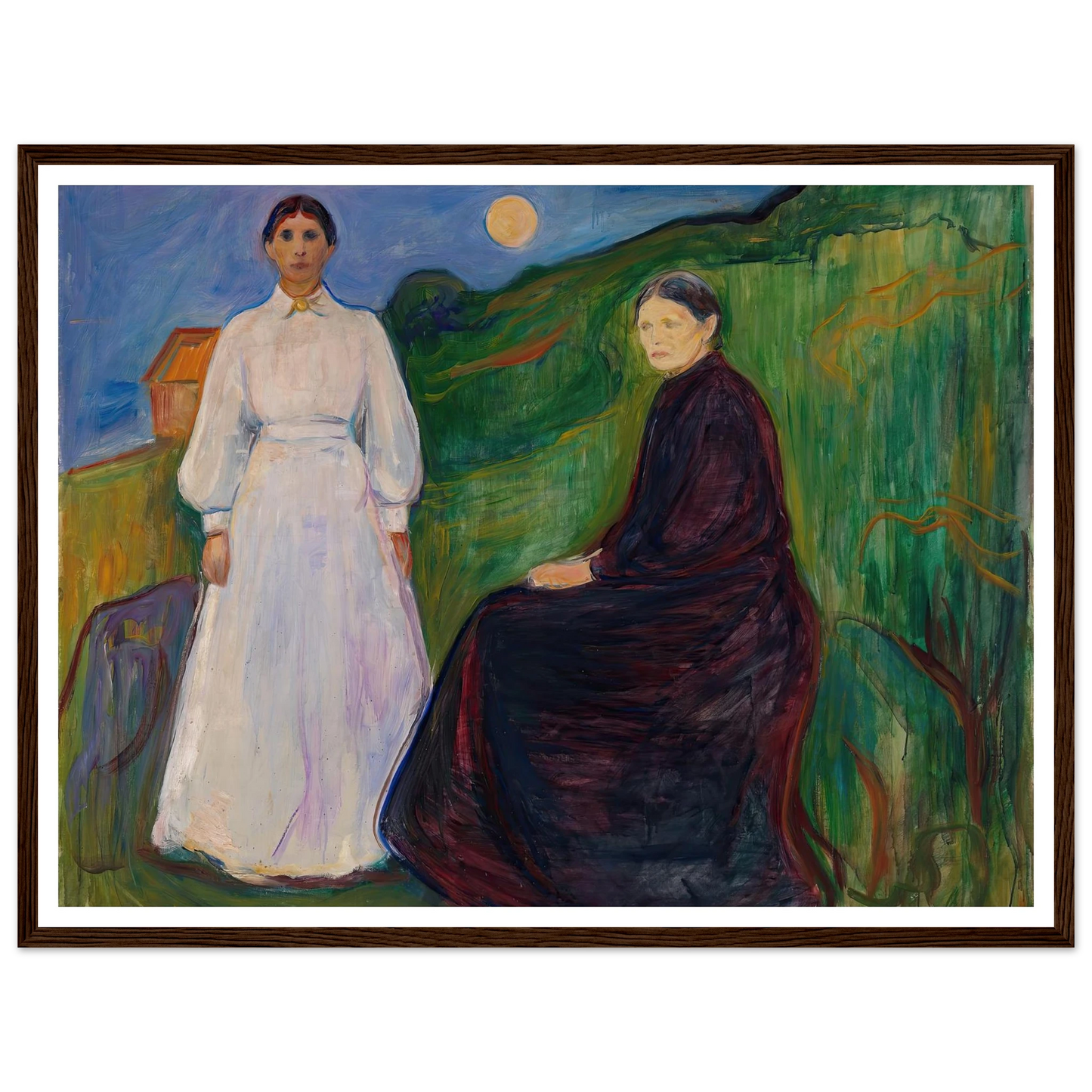 Mother and Daughter (1897 - 1899) Art Print | Edvard Munch - Framed Poster - 30x40 cm / 12x16″ - Black frame