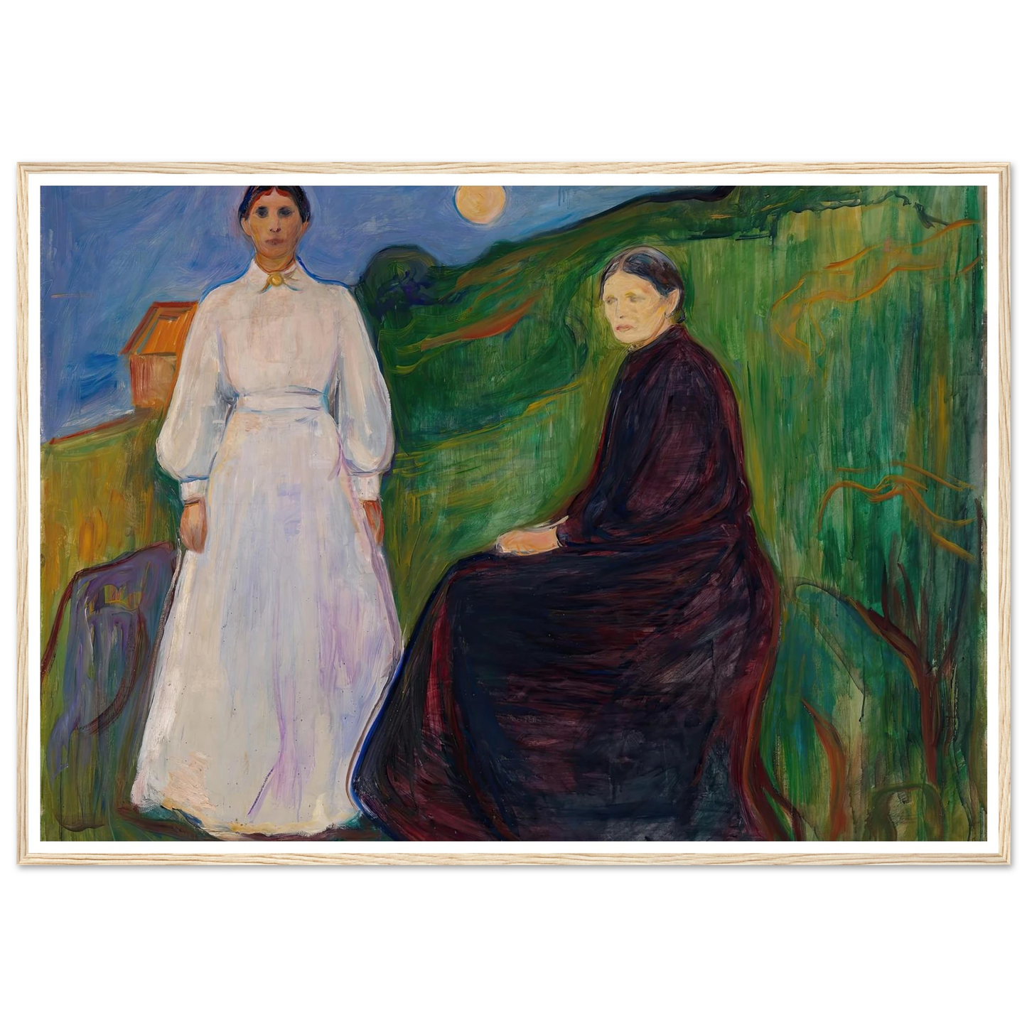 Mother and Daughter (1897 - 1899) Art Print | Edvard Munch - Framed Poster - 30x40 cm / 12x16″ - Black frame