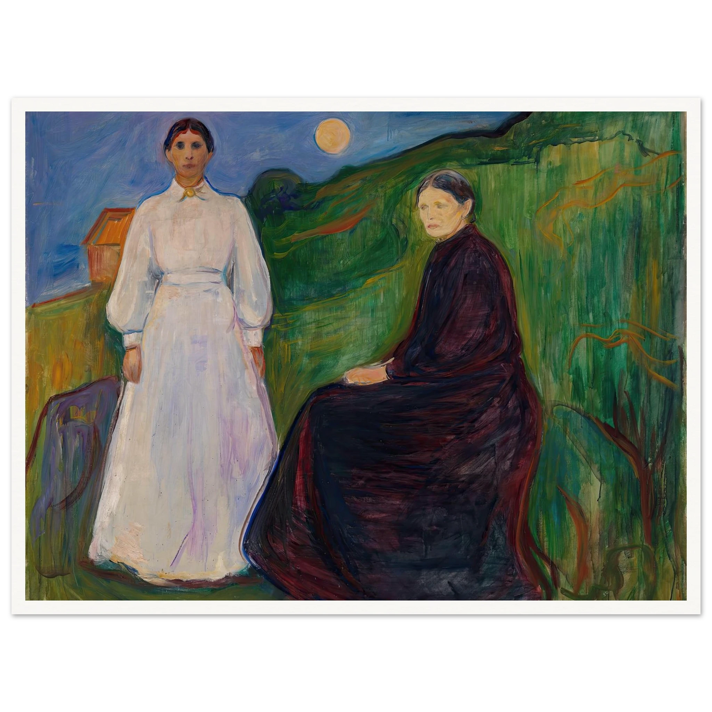 Mother and Daughter (1897 - 1899) Art Print | Edvard Munch - Framed Poster - 30x40 cm / 12x16″ - Black frame