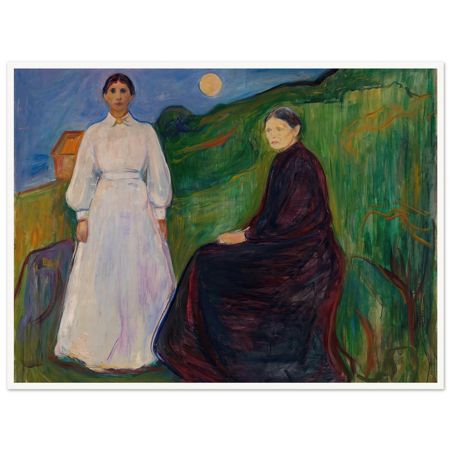 Mother and Daughter (1897 - 1899) Art Print | Edvard Munch - Framed Poster - 30x40 cm / 12x16″ - Black frame
