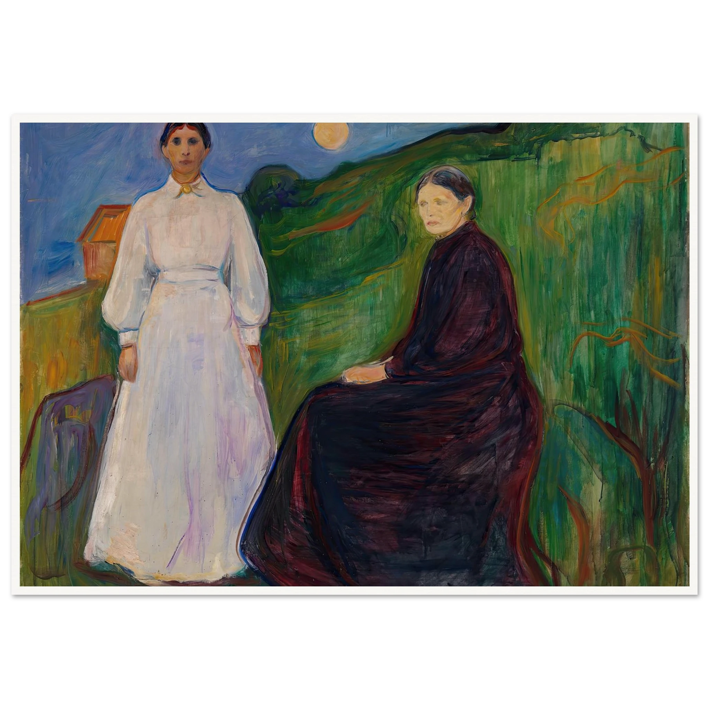 Mother and Daughter (1897 - 1899) Art Print | Edvard Munch - Framed Poster - 30x40 cm / 12x16″ - Black frame