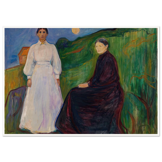 Mother and Daughter (1897 - 1899) Art Print | Edvard Munch - Framed Poster - 30x40 cm / 12x16″ - Black frame