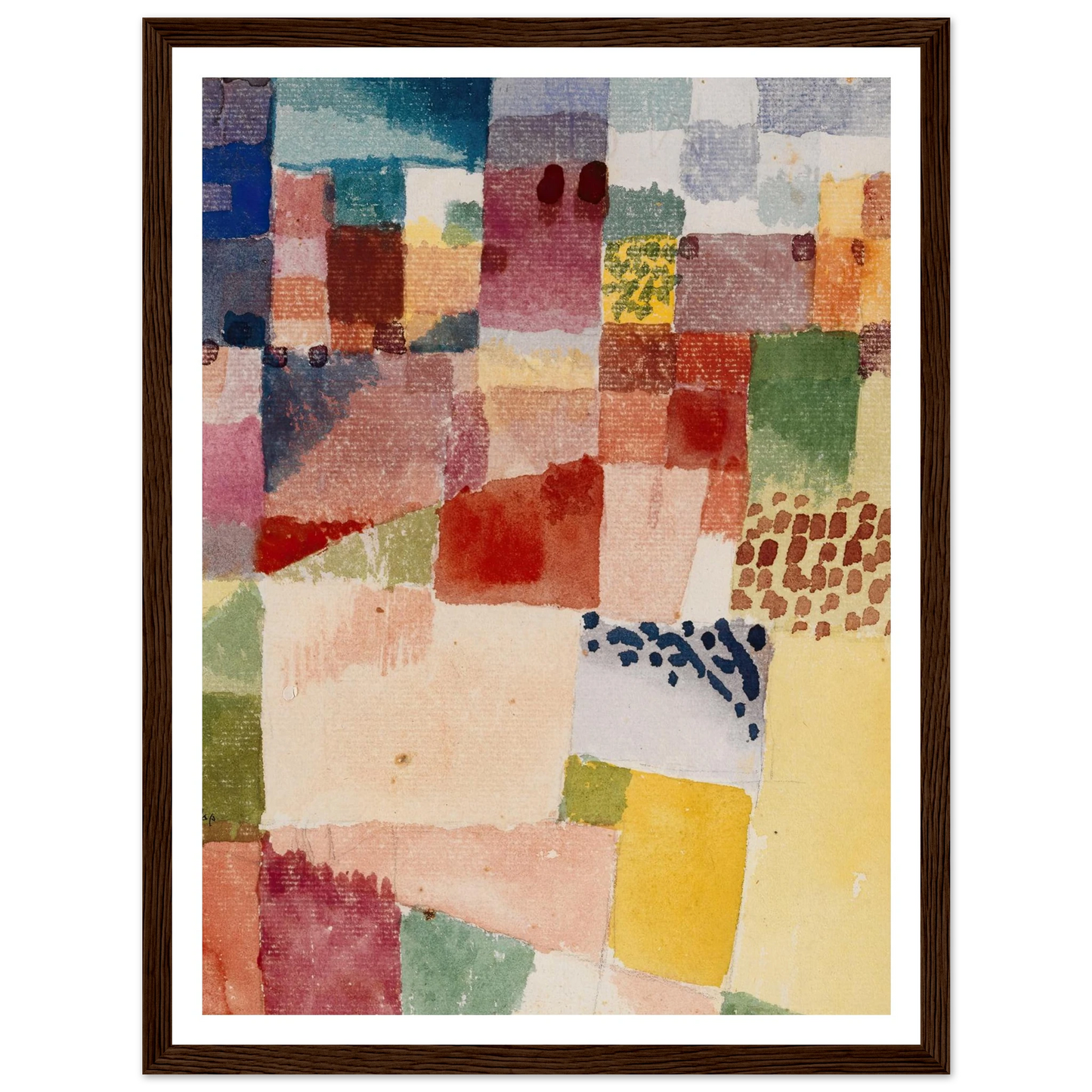 Motif from Hammamet (1914) Art Print | Paul Klee - Framed Poster - 30x40 cm / 12x16″ - Black frame