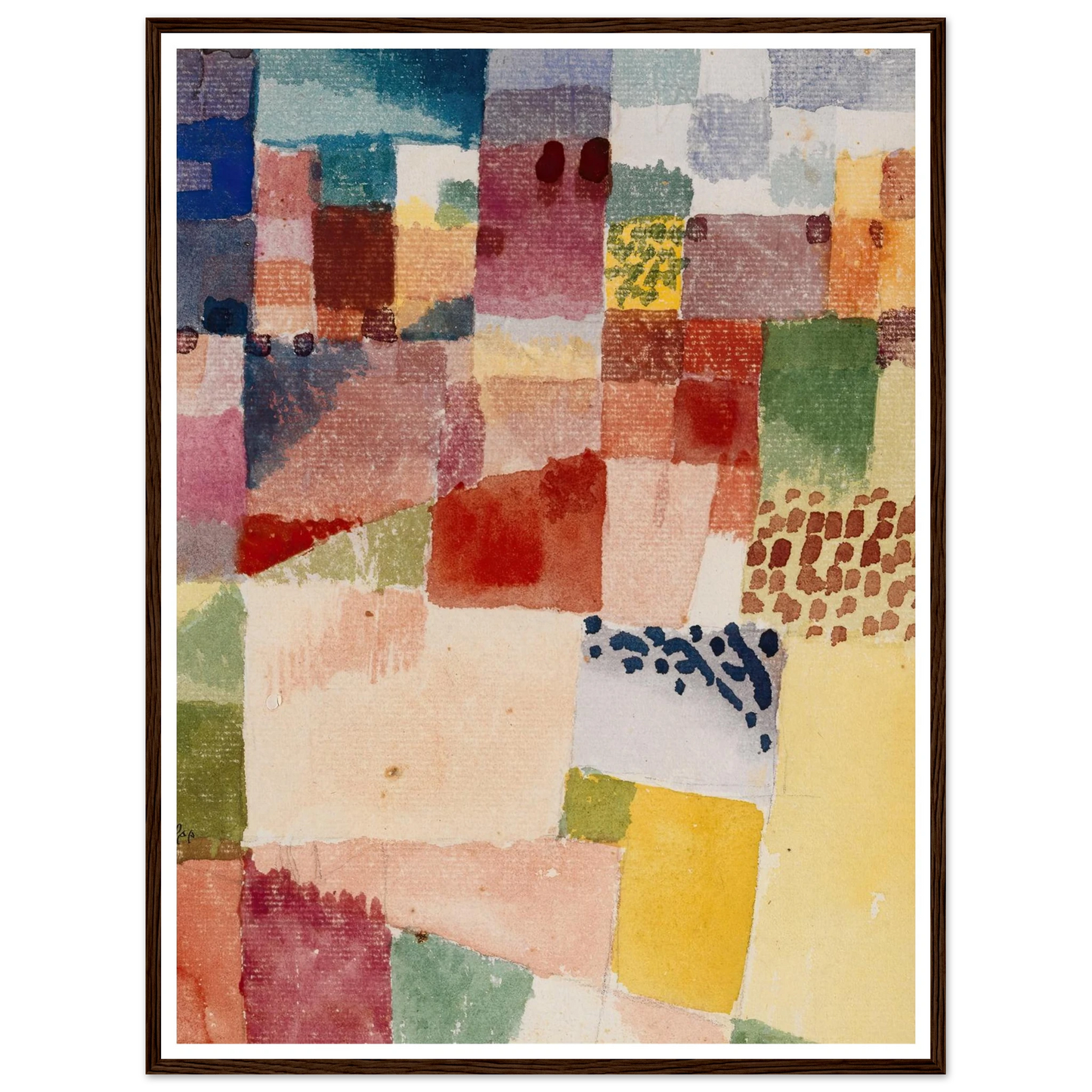 Motif from Hammamet (1914) Art Print | Paul Klee - Framed Poster - 30x40 cm / 12x16″ - Black frame