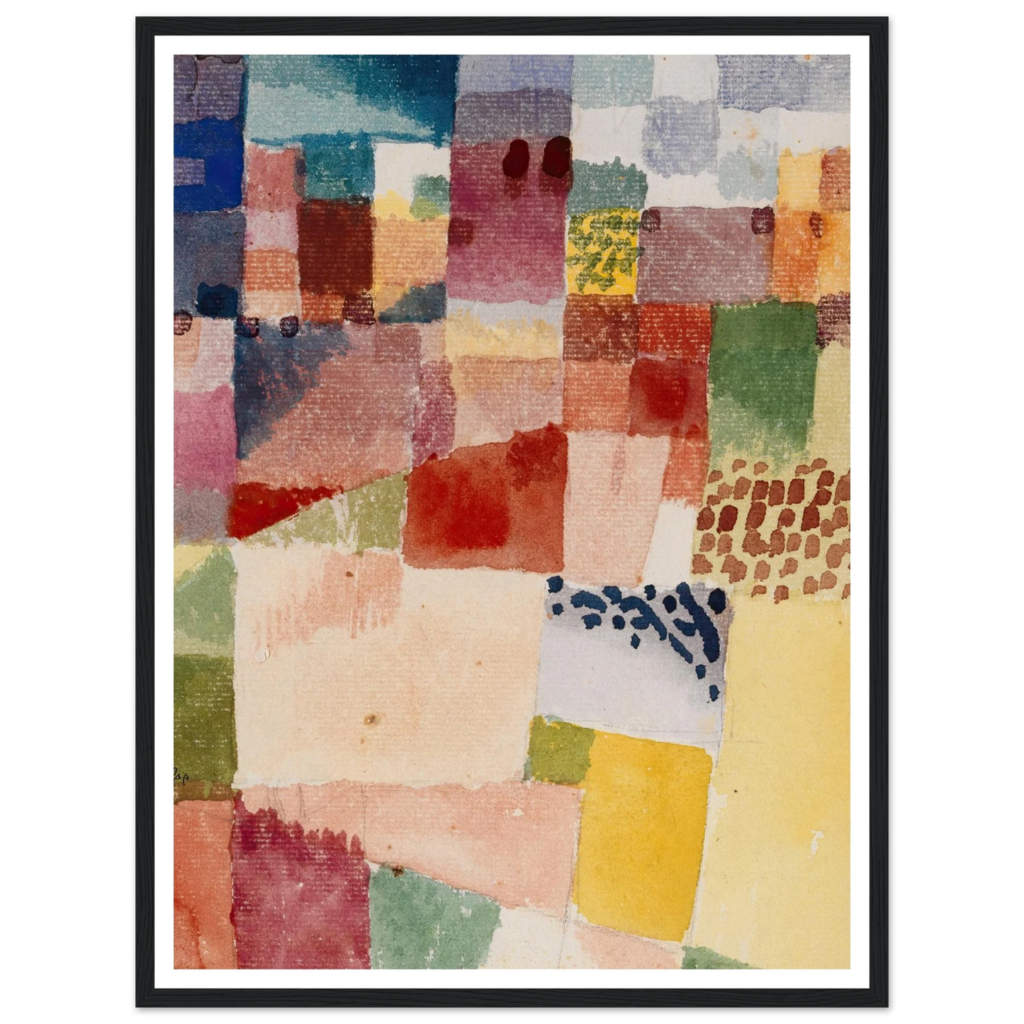 Motif from Hammamet (1914) Art Print | Paul Klee - Framed Poster - 30x40 cm / 12x16″ - Black frame