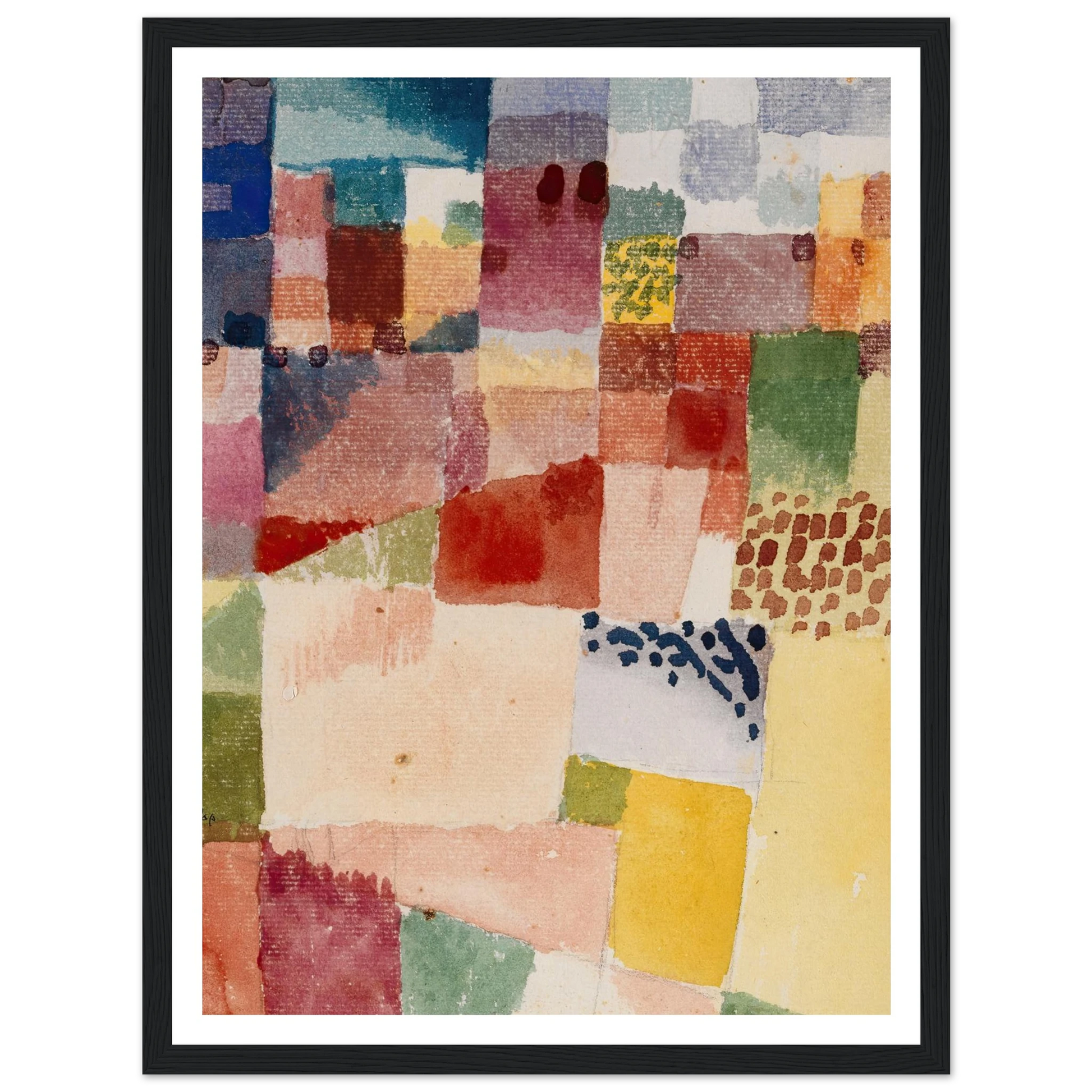 Motif from Hammamet (1914) Art Print | Paul Klee - Framed Poster - 30x40 cm / 12x16″ - Black frame